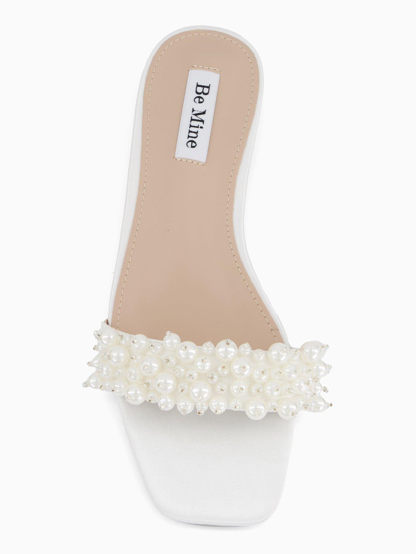 Image 3 of 6 of Raid Kiely Update Pearl Flat Sandals - Ivory