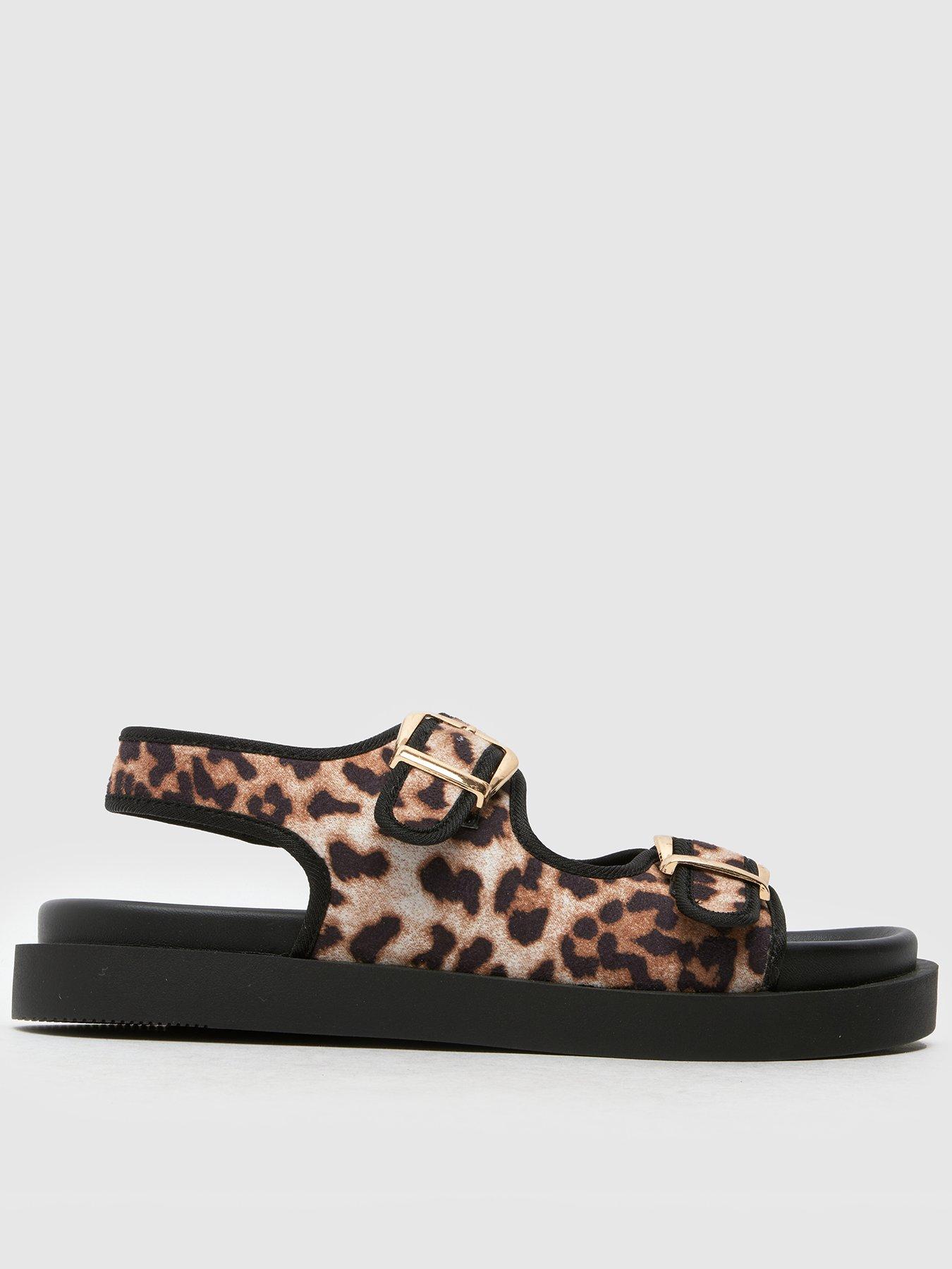 undefined Tabs Youth Leopard Double Buckle Sandal - Brown