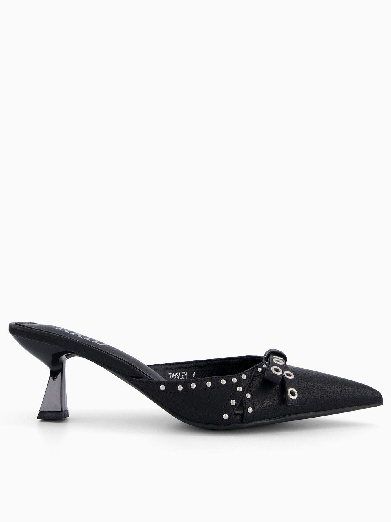 Raid Tinsley Hardware Pointed Mule - Black