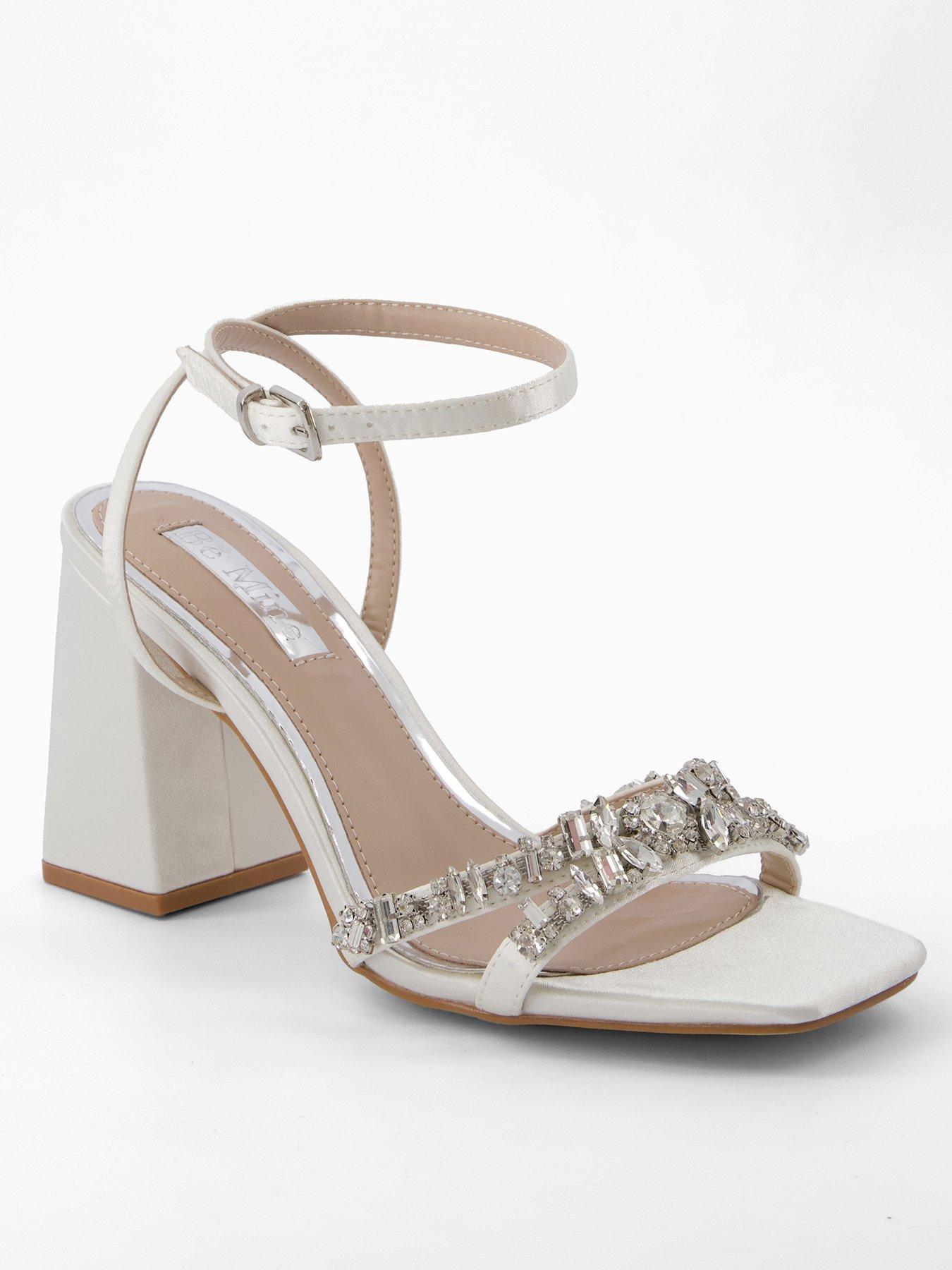 undefined Be Mine Wide Fit Teoni Embellished Heeled Sandal - Ivory