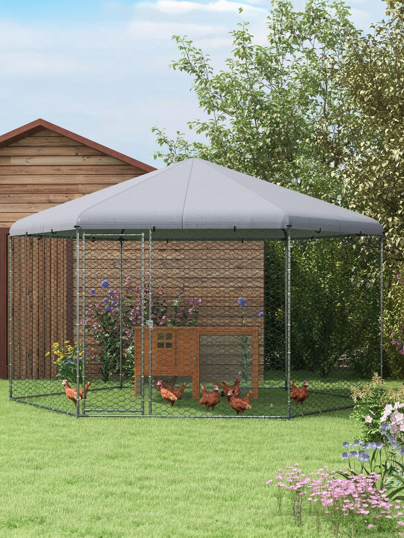 pawhut-chicken-running-cage