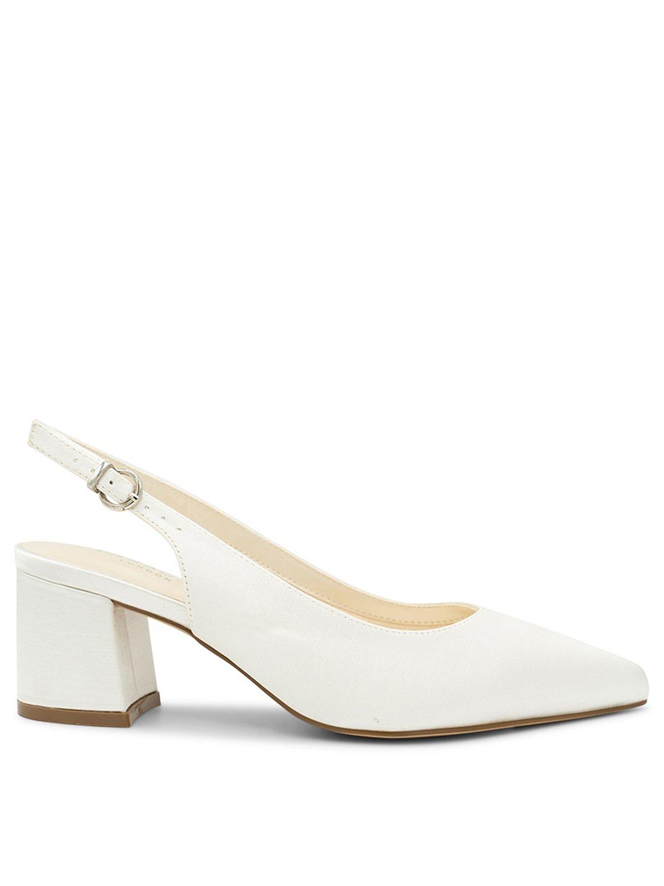 undefined Bessy Bridal Wide Fit Satin Heeled Sandal - White