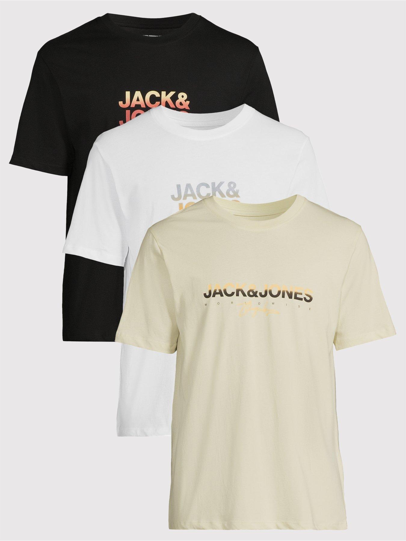 undefined Jack & Jones 3 Pack Short Sleeve Logo Script T-shirts