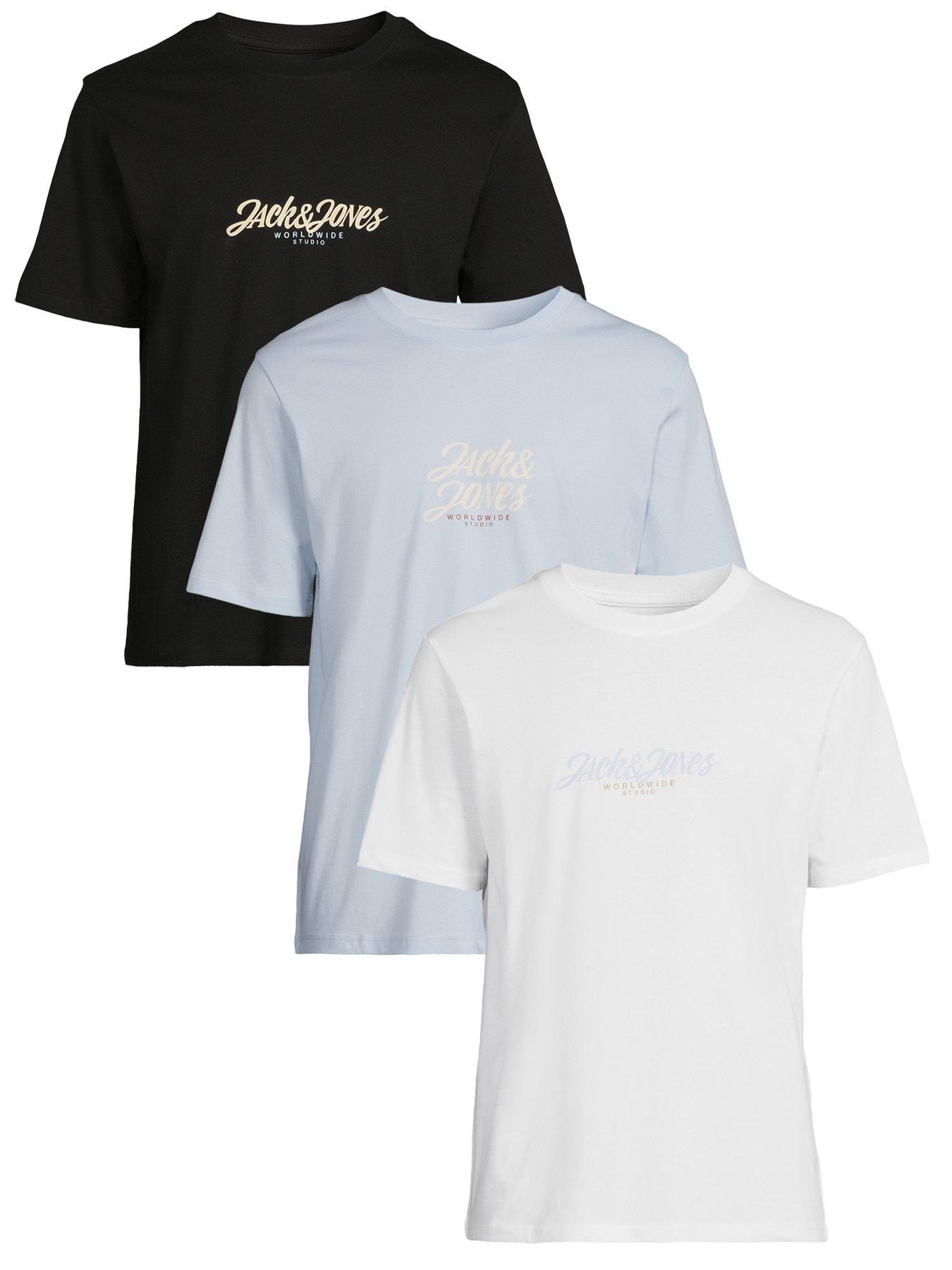 undefined Jack & Jones Jortavira 3 Pack Scripted Short Sleeve T-shirts