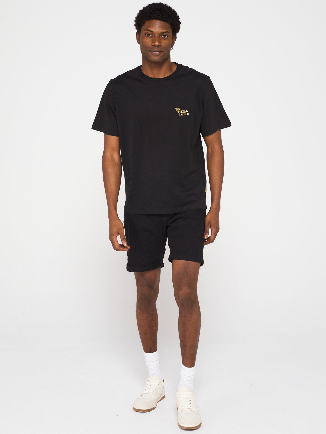 Image 3 of 6 of Jack & Jones Hydra Cutout Short Sleeve Crew Neck T-Shirt - Black