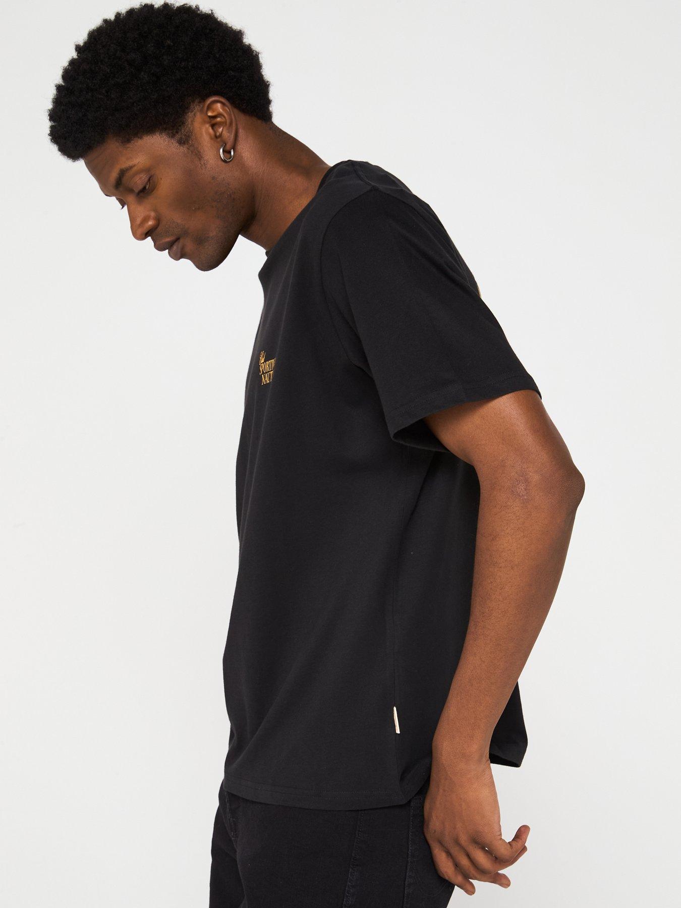 Image 4 of 6 of Jack & Jones Hydra Cutout Short Sleeve Crew Neck T-Shirt - Black