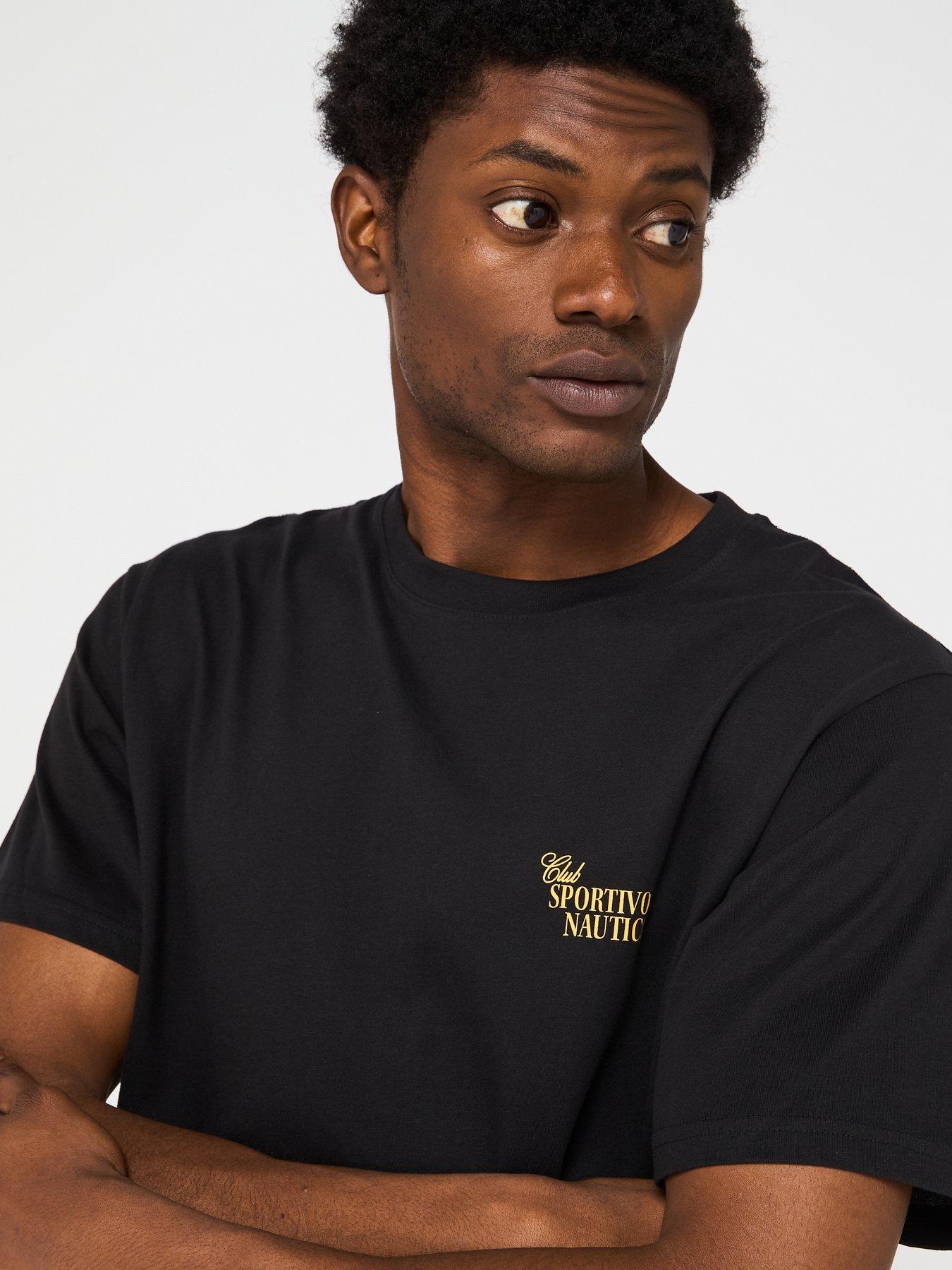 Image 5 of 6 of Jack & Jones Hydra Cutout Short Sleeve Crew Neck T-Shirt - Black