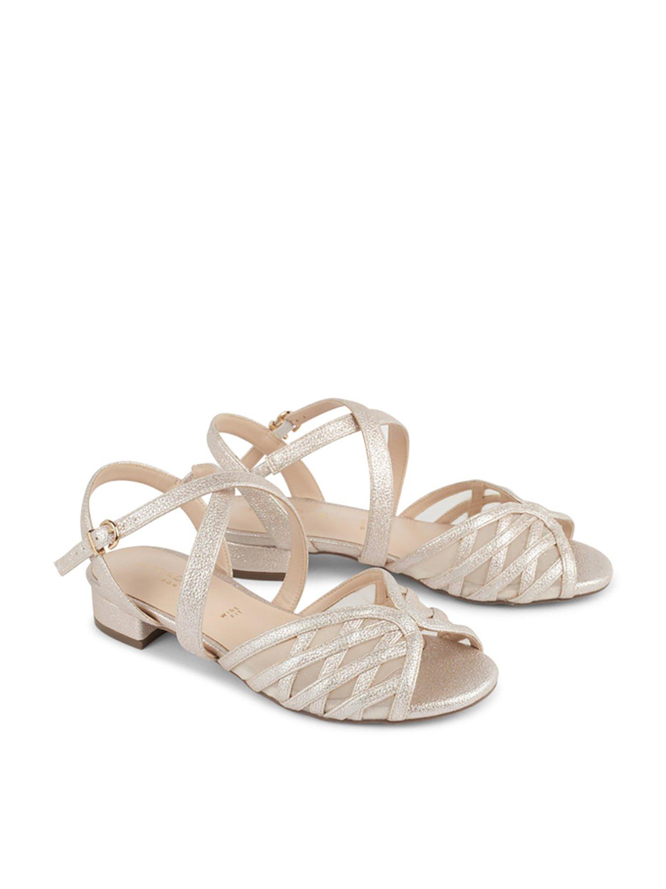 Image 5 of 5 of Paradox London Polly Wide Fit Glitter Shoe- Nude