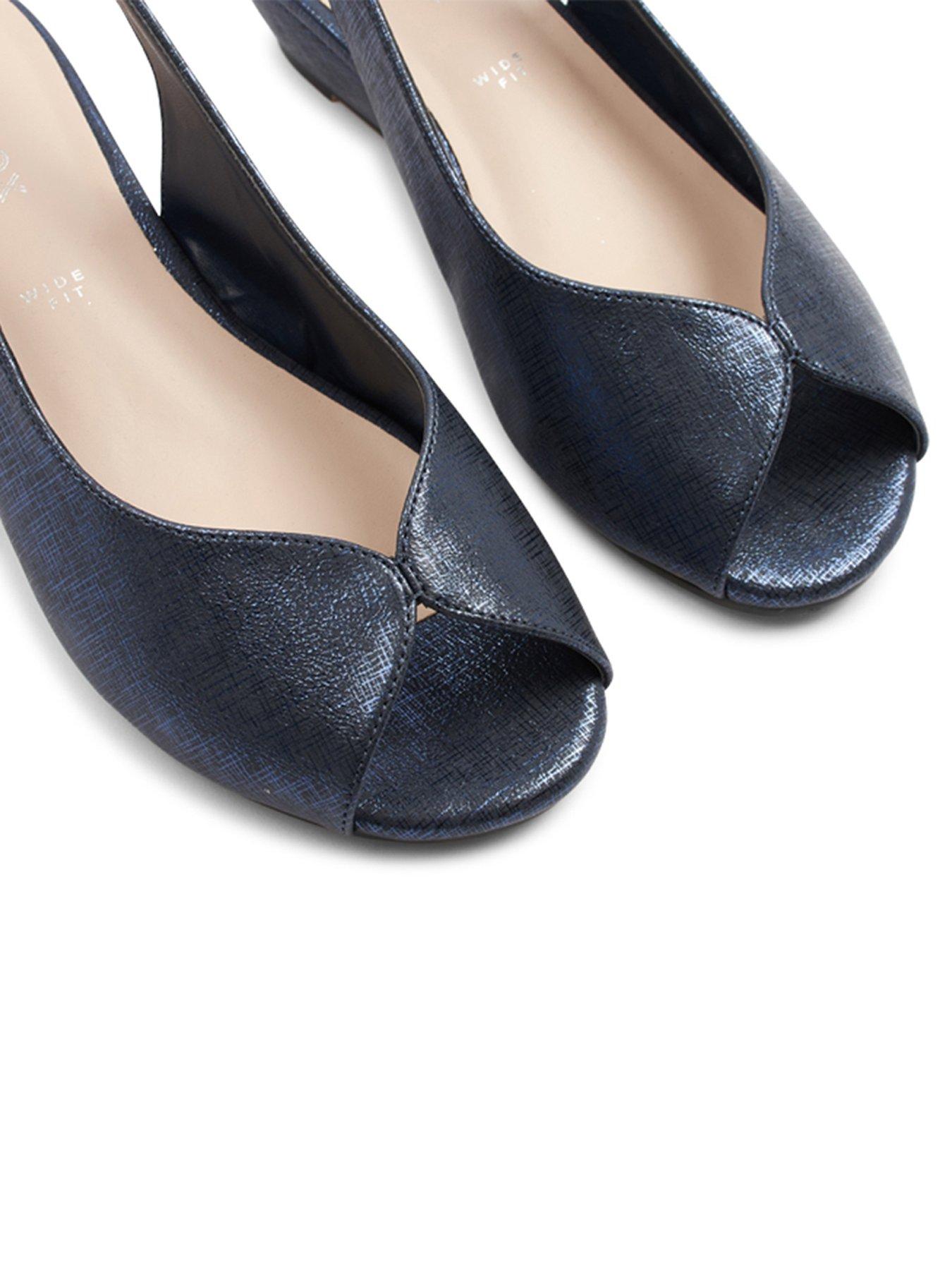 Paradox London Dark Blue Prom Shoes Paradox London Janine Wide Fit