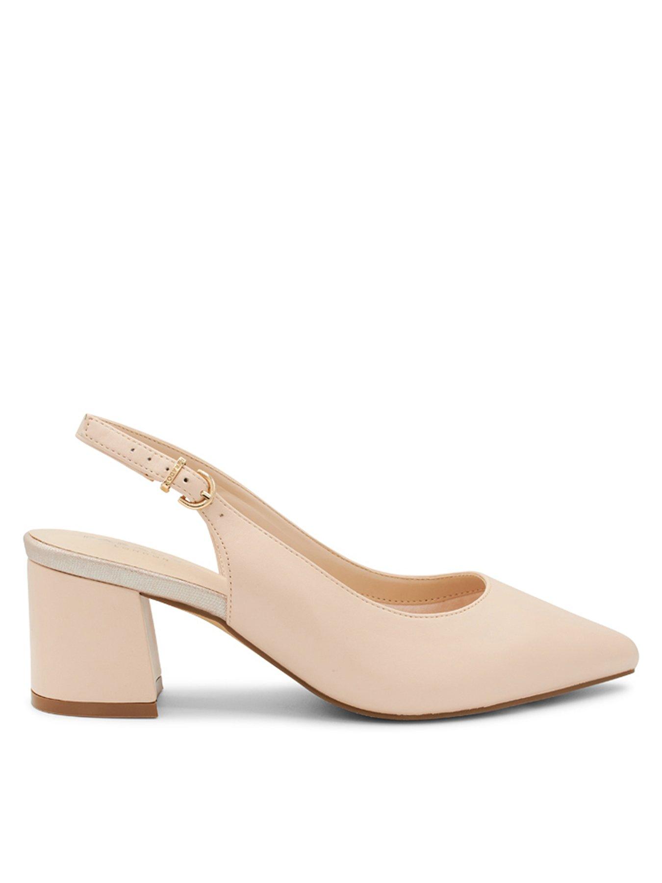 Image of Paradox London Flynn Wide Fit Faux Leather Heeled Shoe - Nude