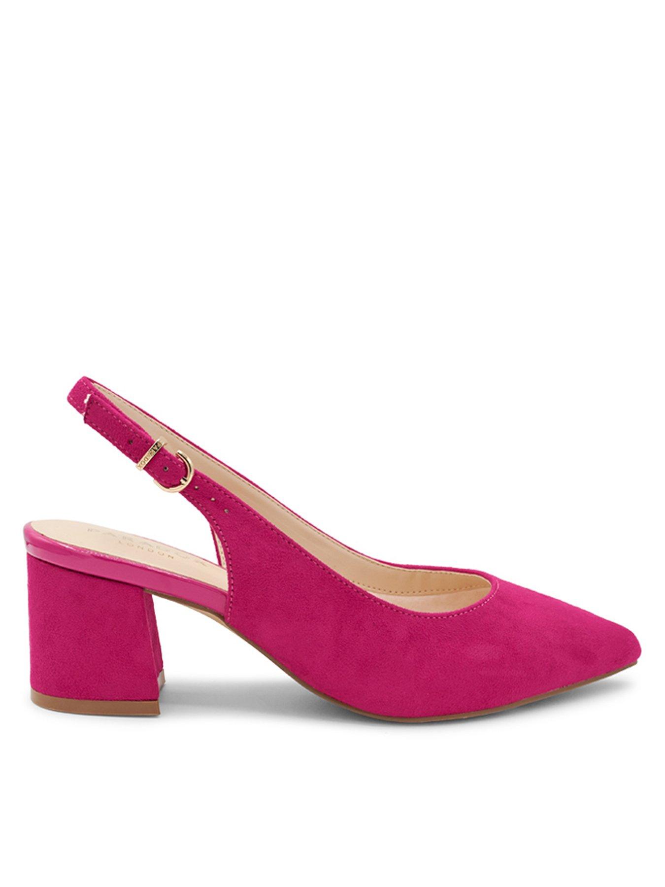 Paradox London Flynn Wide Fit Faux Leather Heeled Shoe - Pink