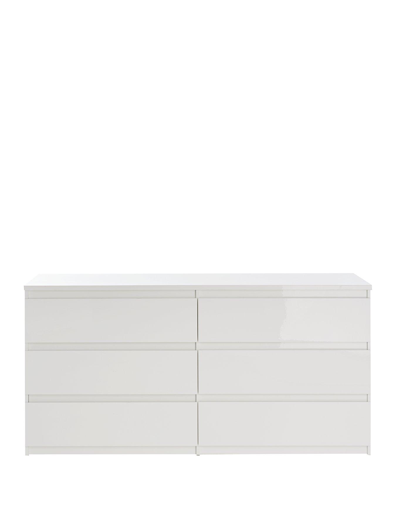 Image 2 of 6 of The Very Collection Layton Gloss 6 Drawer Chest - White - FSC&reg; Certified