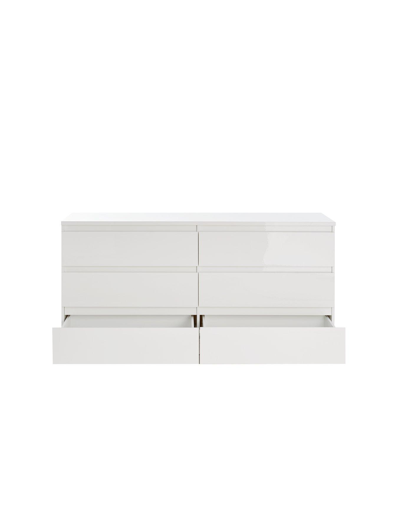 Image 4 of 6 of The Very Collection Layton Gloss 6 Drawer Chest - White - FSC&reg; Certified