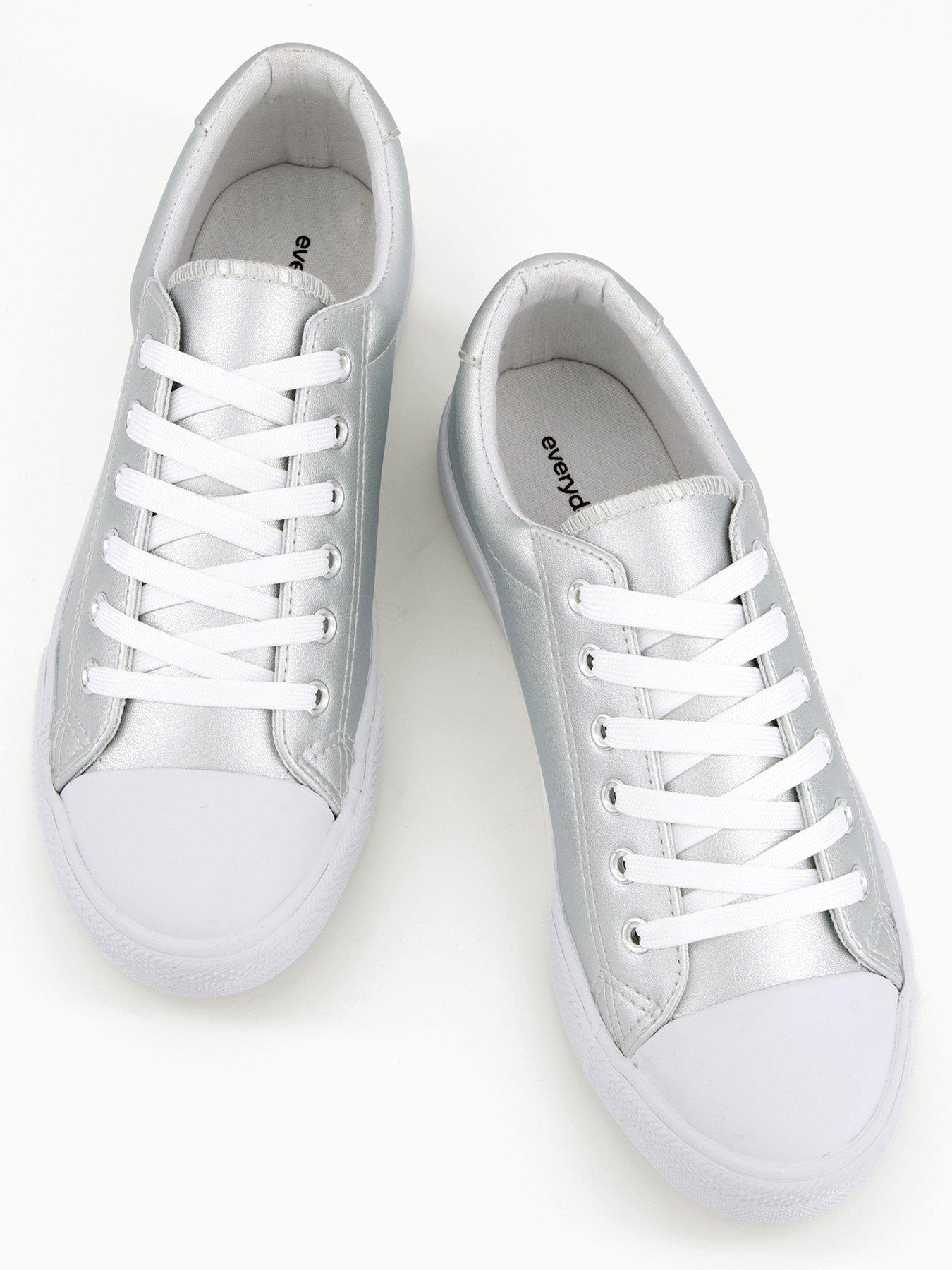 Image 3 of 7 of V by Very Metallic Trainers - Silver