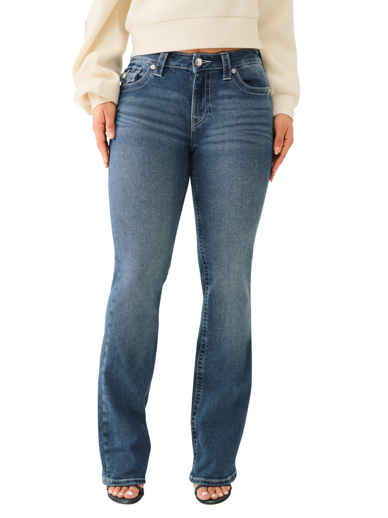 undefined Crystal Wingâ Becca Midi Rise Bootcut Jeans - Mid Wash