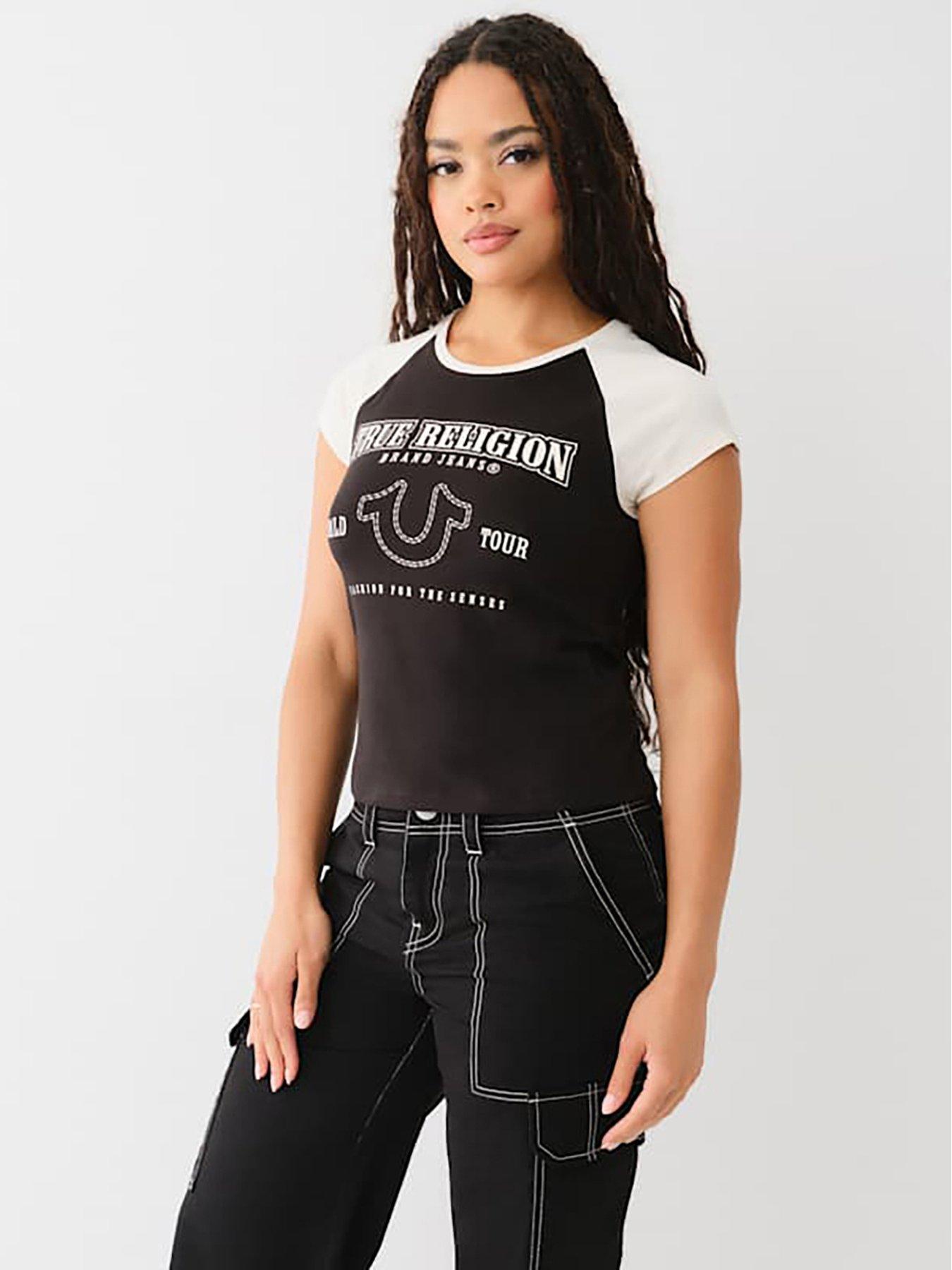 undefined Raglan Short Sleeve Baby Tee - Black