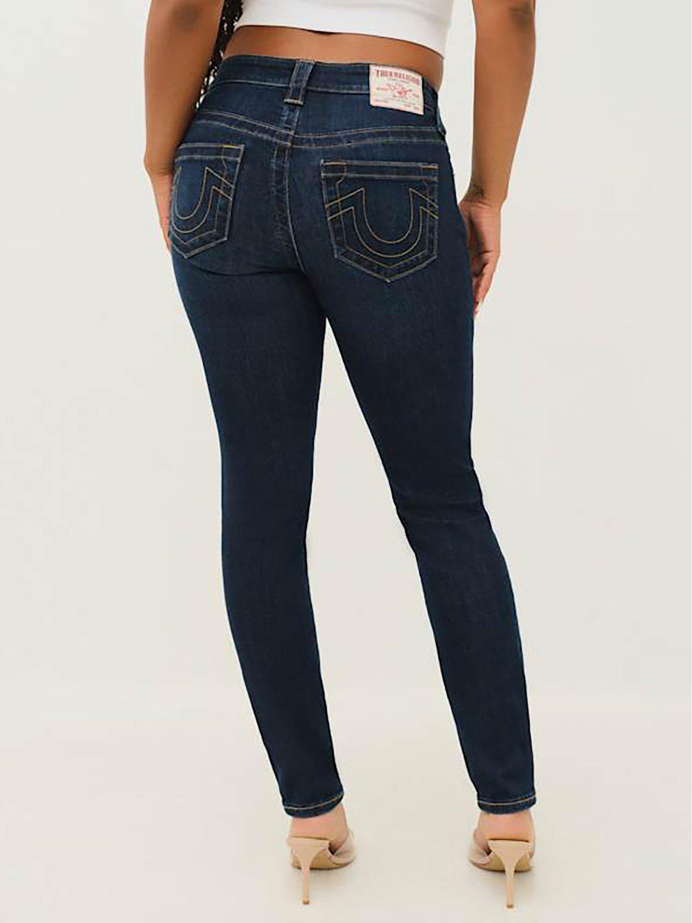 Image 2 of 5 of TRUE RELIGION Jennie Midi Rise Curvy Skinny Jeans - Dark Wash