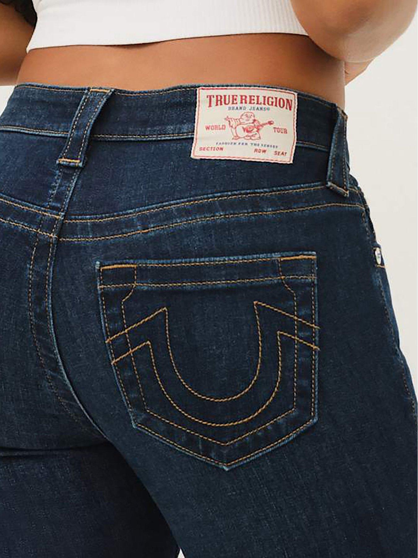 Image 4 of 5 of TRUE RELIGION Jennie Midi Rise Curvy Skinny Jeans - Dark Wash