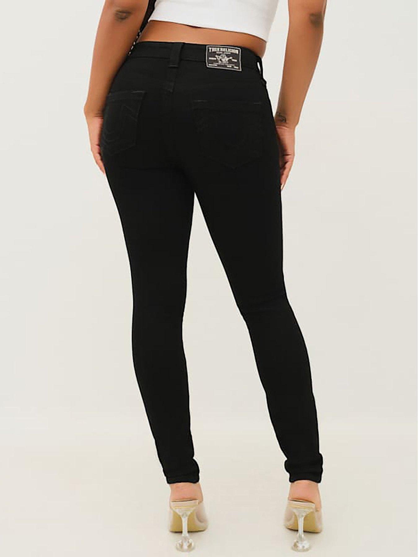 TRUE RELIGION Jennie Midi Rise Curvy Skinny Jeans - Black | Very