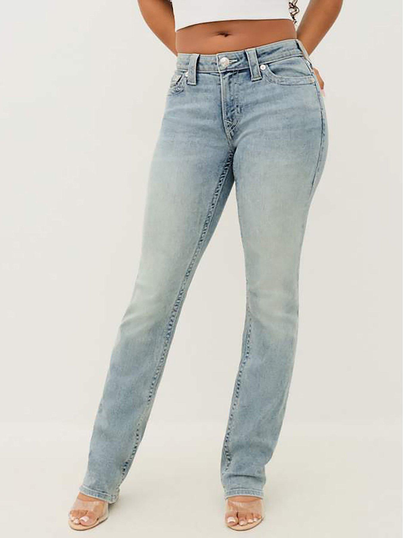 undefined Billie Midi Rise Straight Jeans - Light Wash