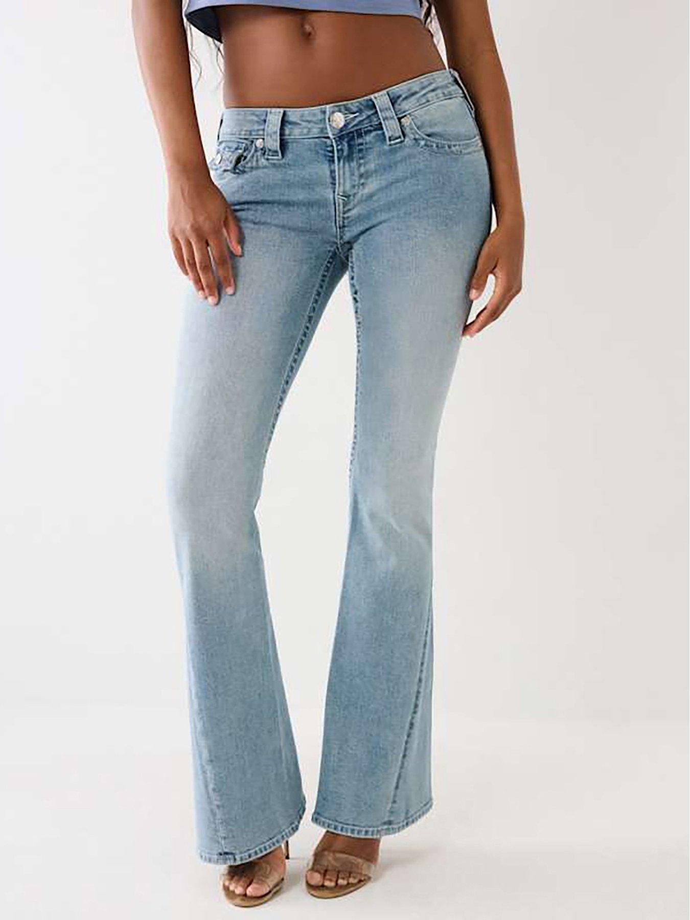 undefined Joey Low Rise Flare Jeans - Light Wash