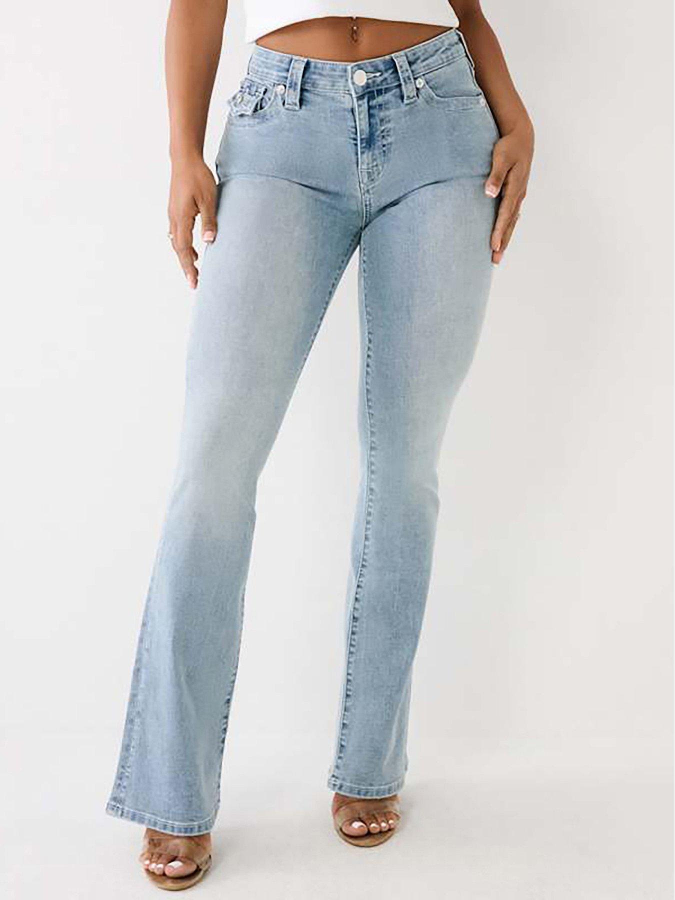 TRUE RELIGION: Becca Midi Rise Bootcut Jeans - Light Wash