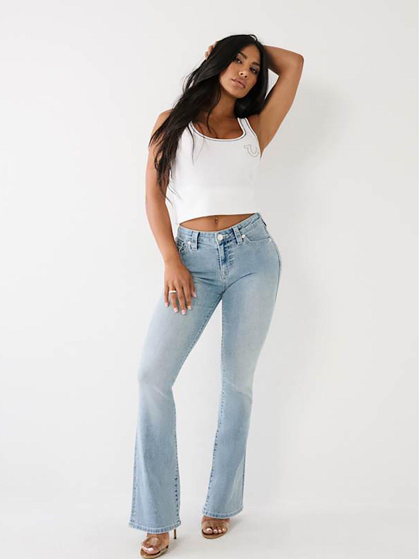 Image 3 of 5 of TRUE RELIGION Becca Midi Rise Bootcut Jeans - Light Wash