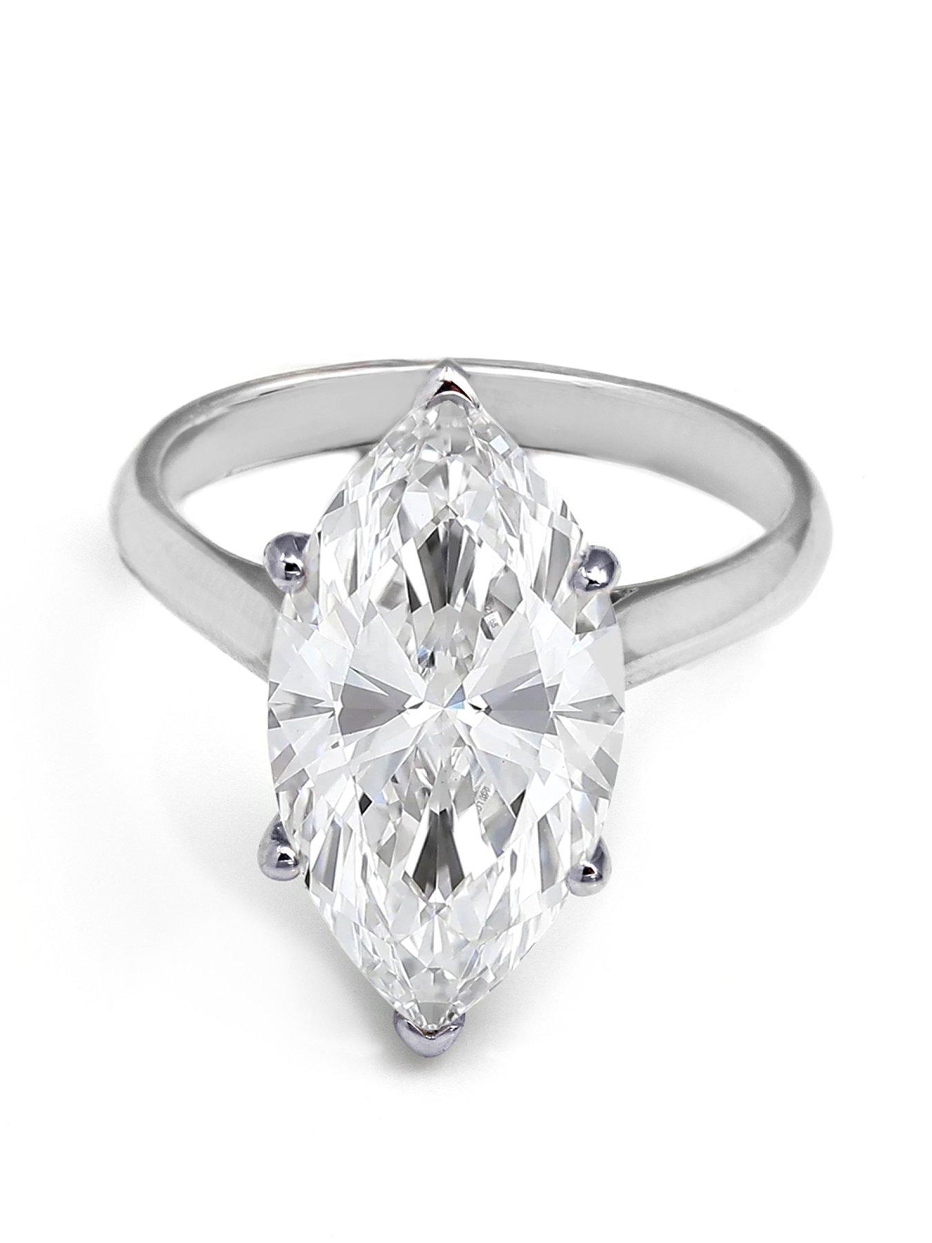 Image 1 of 2 of Say It With Marquise Cut 5.08ct Lab Grown Diamond Ring - Platinum