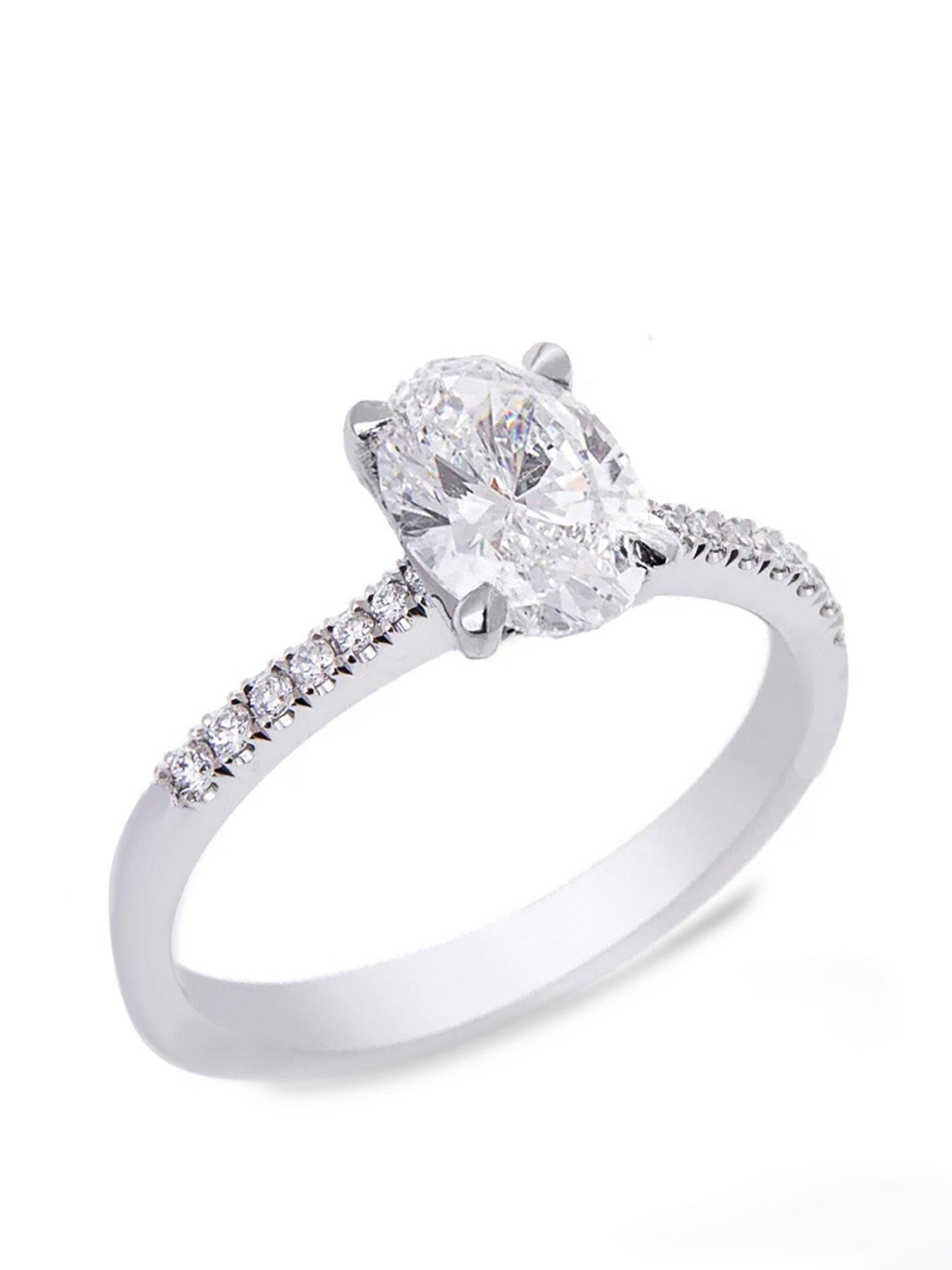 Image 2 of 2 of Say It With Oval Cut 1.00ct Lab Grown Diamond Ring - 9ct White Gold