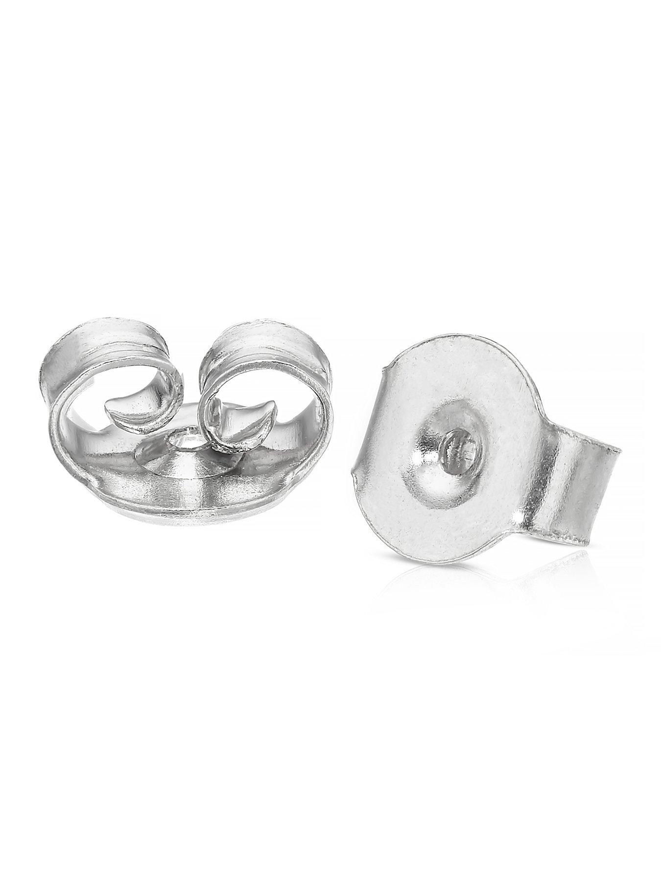Image 2 of 2 of H. Samuel Sterling Silver Earrings. Cubic Zirconia Pav&eacute; Open Heart Stud Earrings