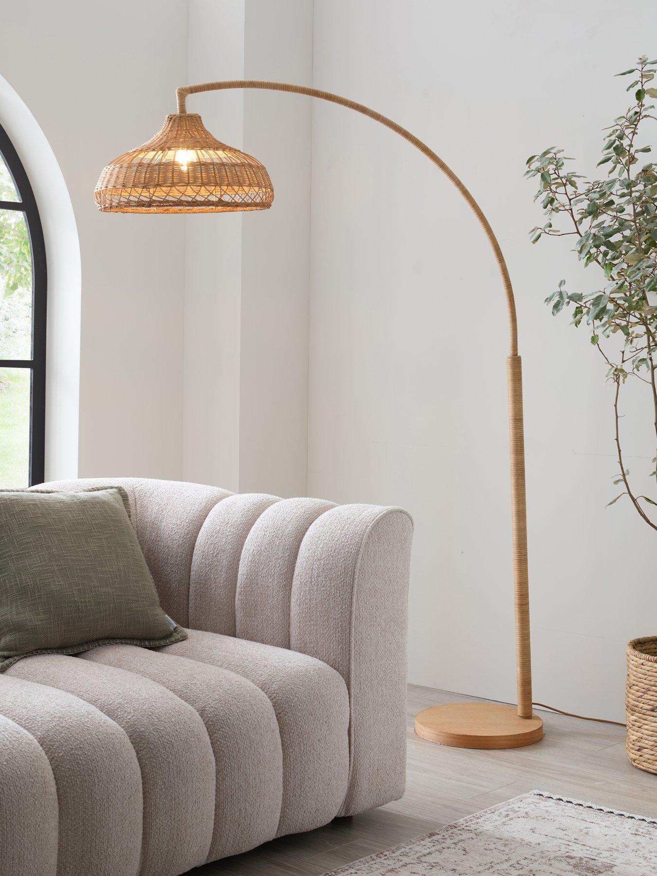 undefined MK Arched Rattan Floor Lamp
