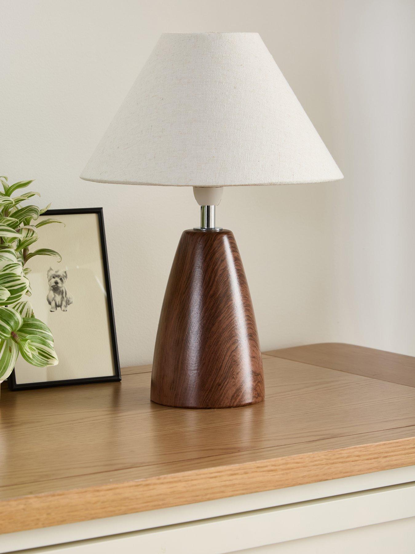 Very Home Wood Effect Table Lamp