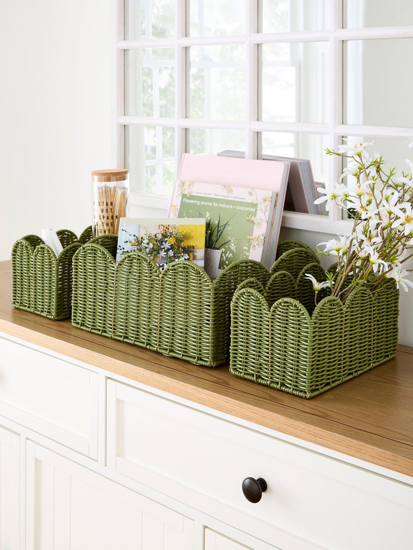 Very Home Set of 3 Scallop Storage Baskets