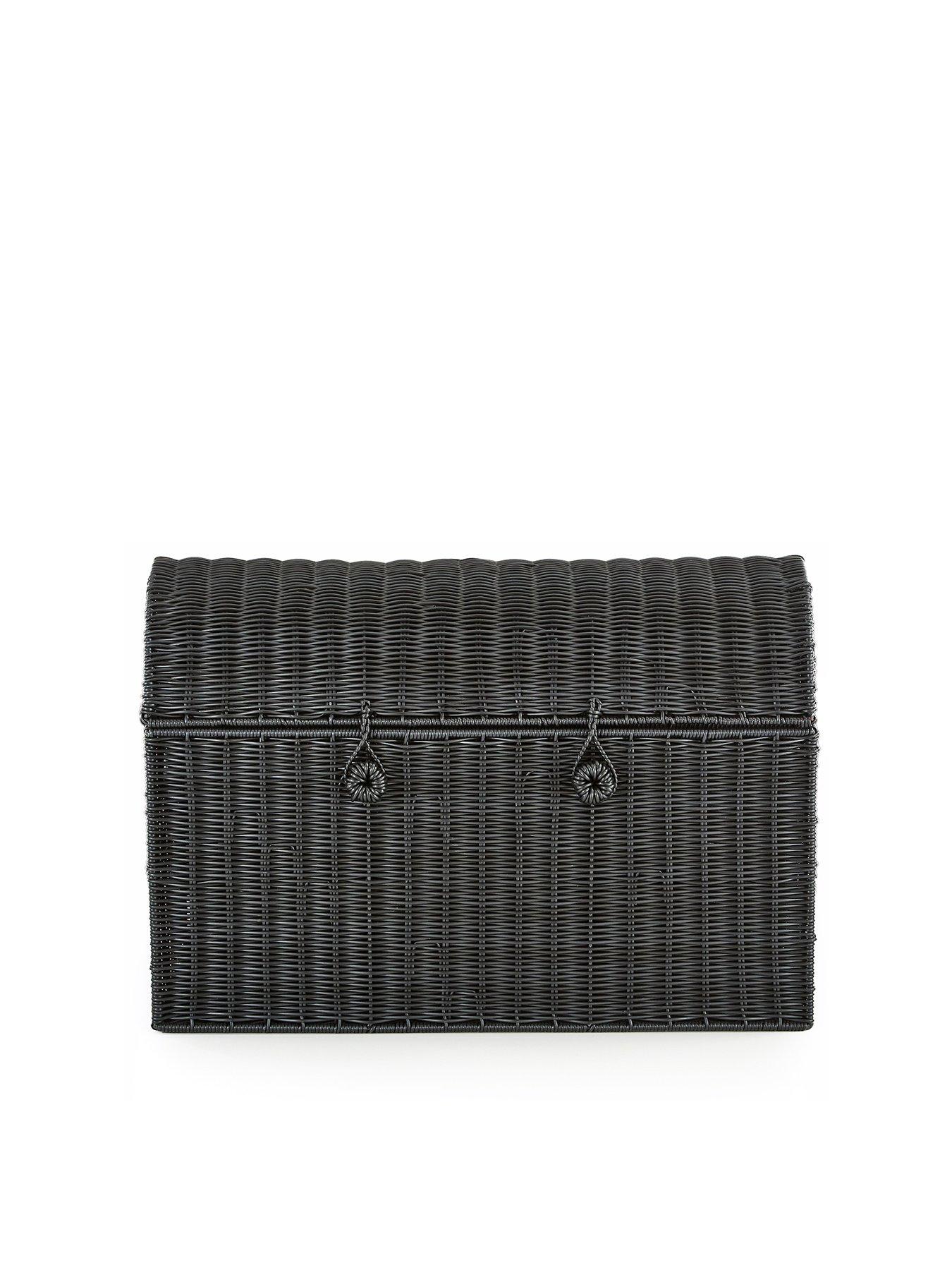 Image 2 of 6 of The Very Collection Medium Rattan Storage Chest - Black