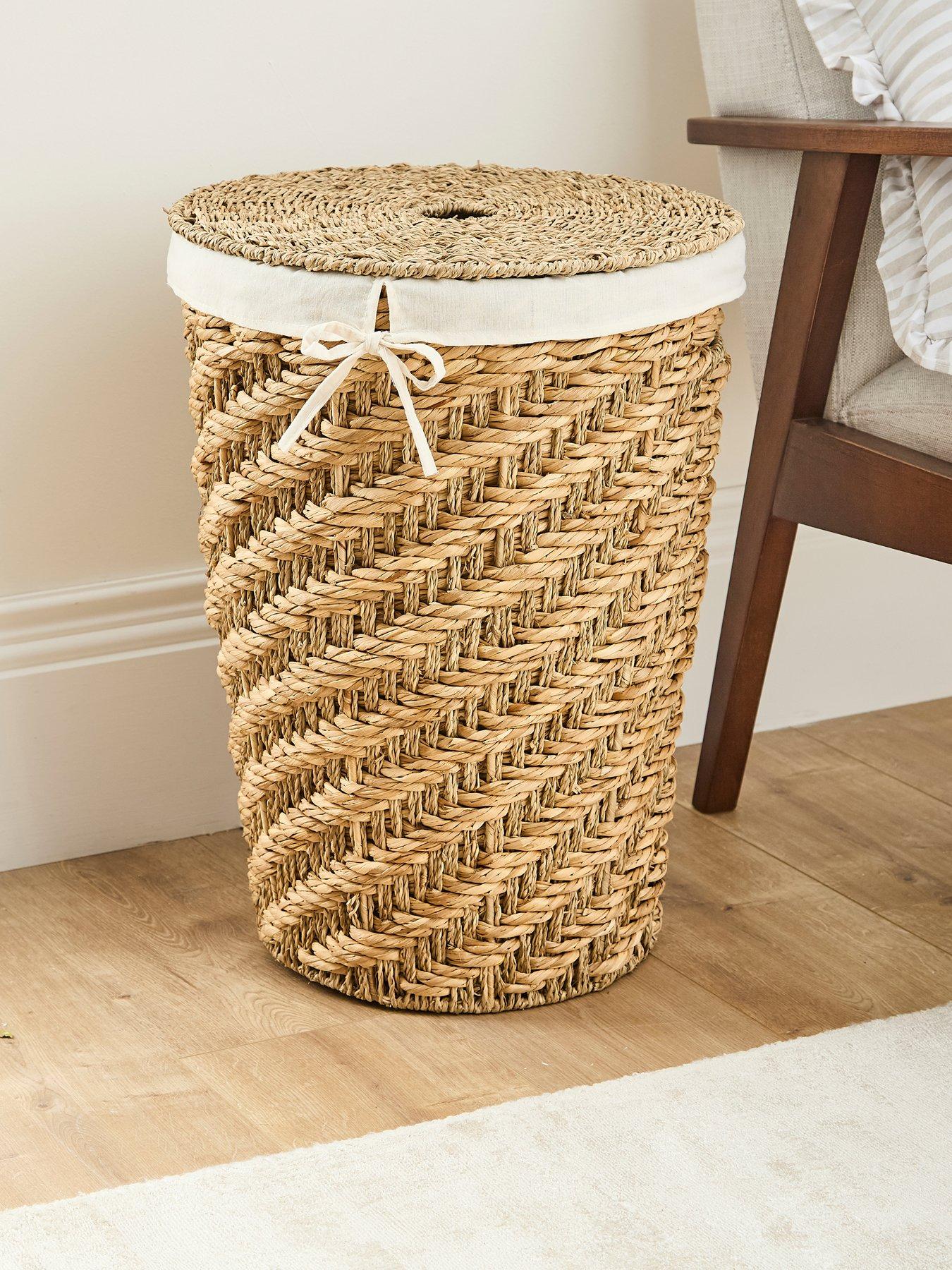 very-home-seagrass-laundry-hamper-with-lid