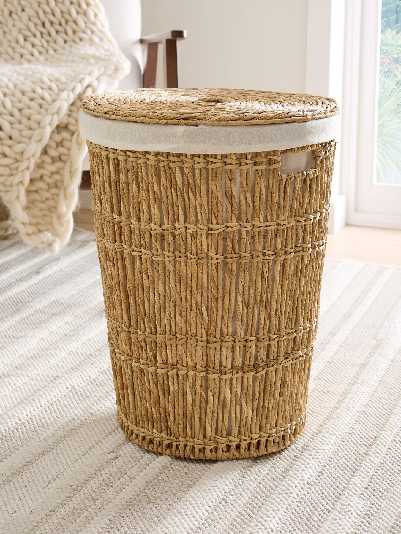 Very Home Round Papyrus Laundry Hamper with Lid