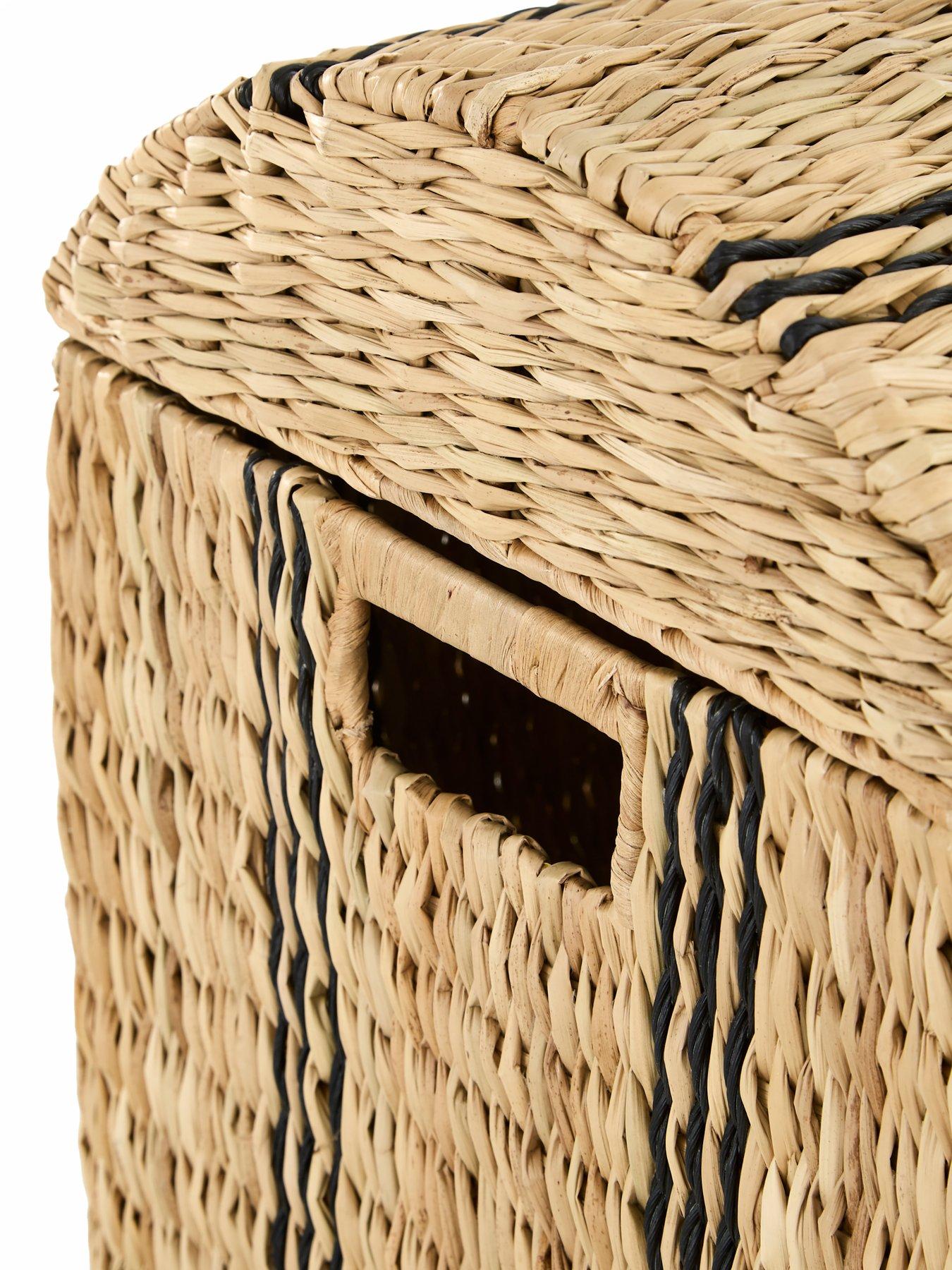 The Very Collection Medium Striped Rattan Storage Chest | Very