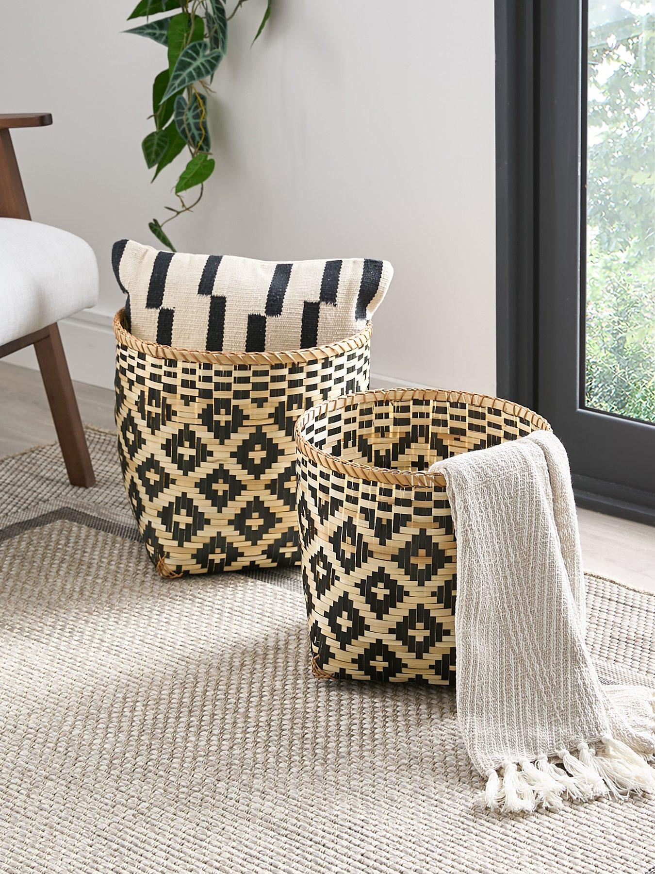 Very Home Set of 2 Western Bamboo Baskets