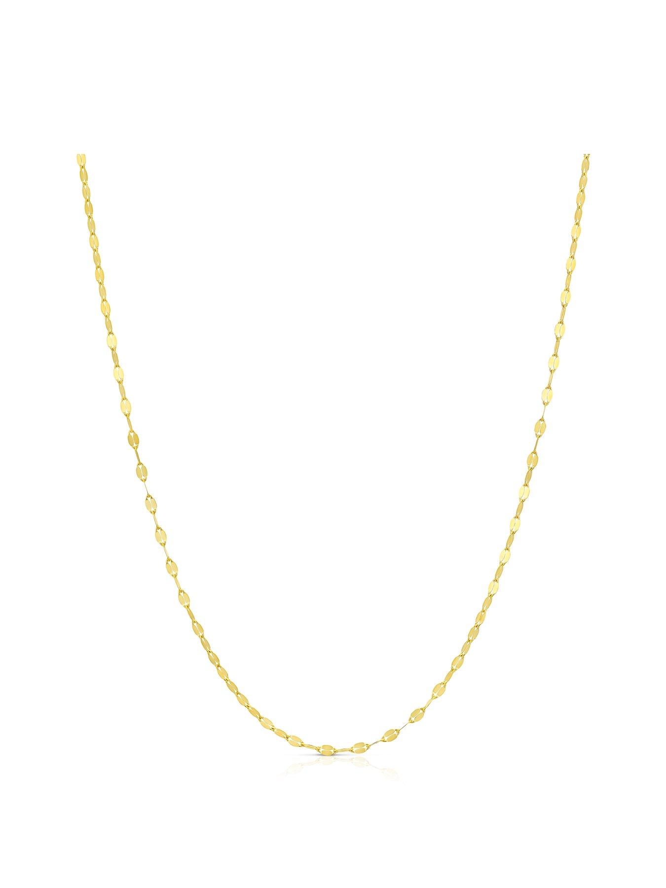 Ernest Jones 9ct Yellow Gold Necklace. Forzatina Adjustable 18+2" Chain Necklace