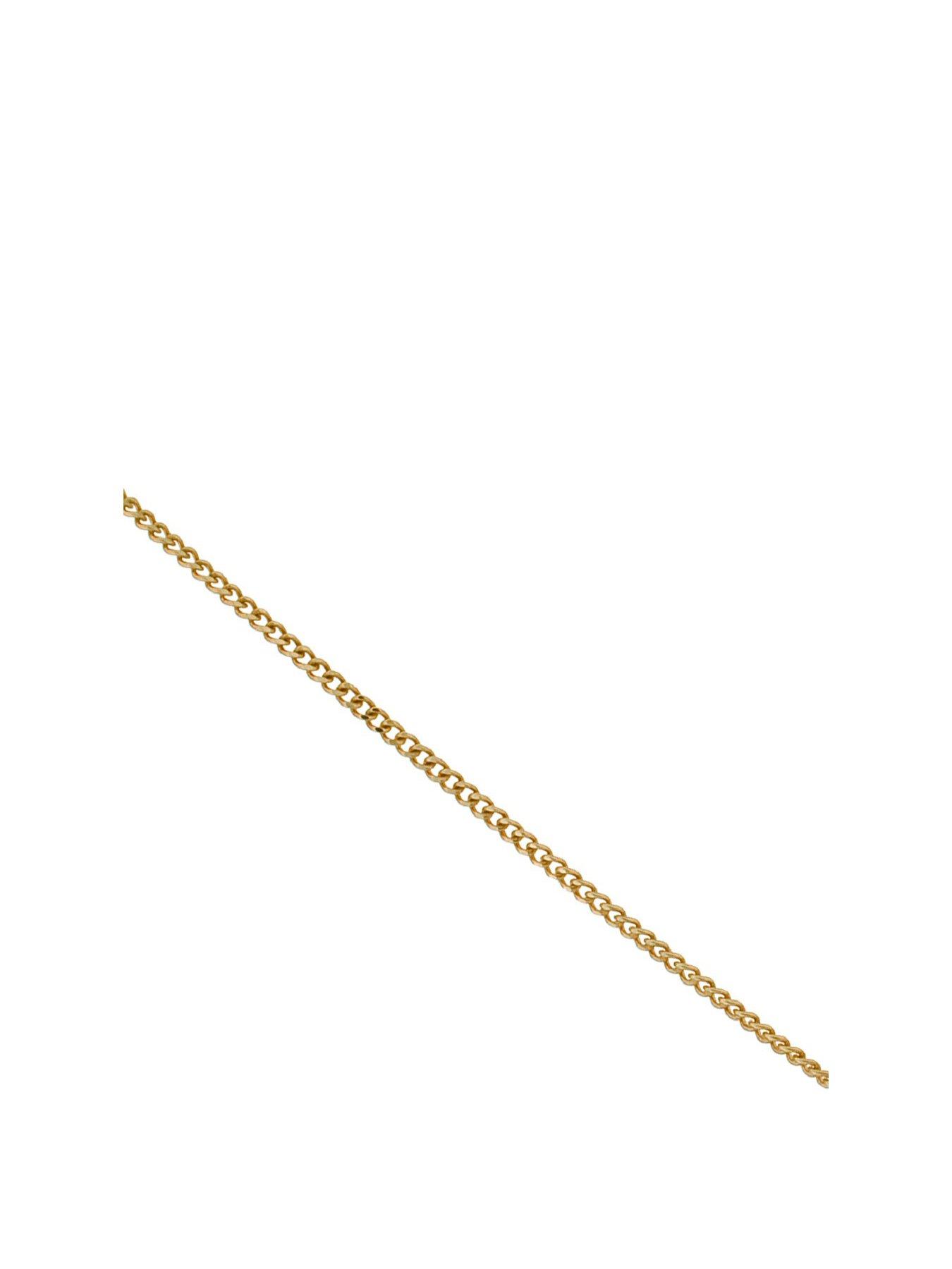 H. Samuel 9ct Yellow Gold Necklace. Solid 20" Dainty Curb Chain