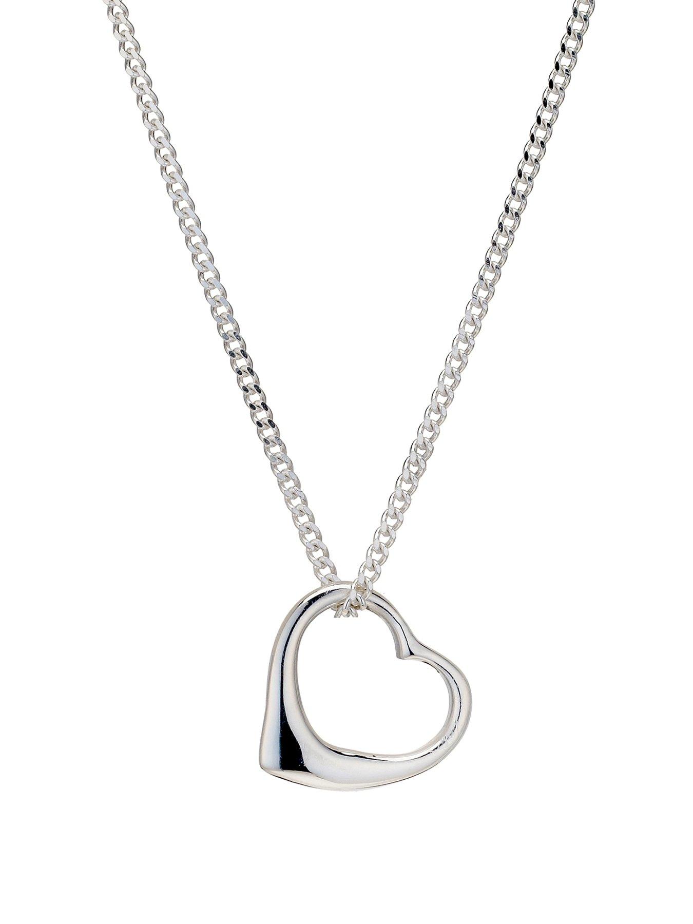 undefined Sterling Silver Necklace with Mini Heart Pendant