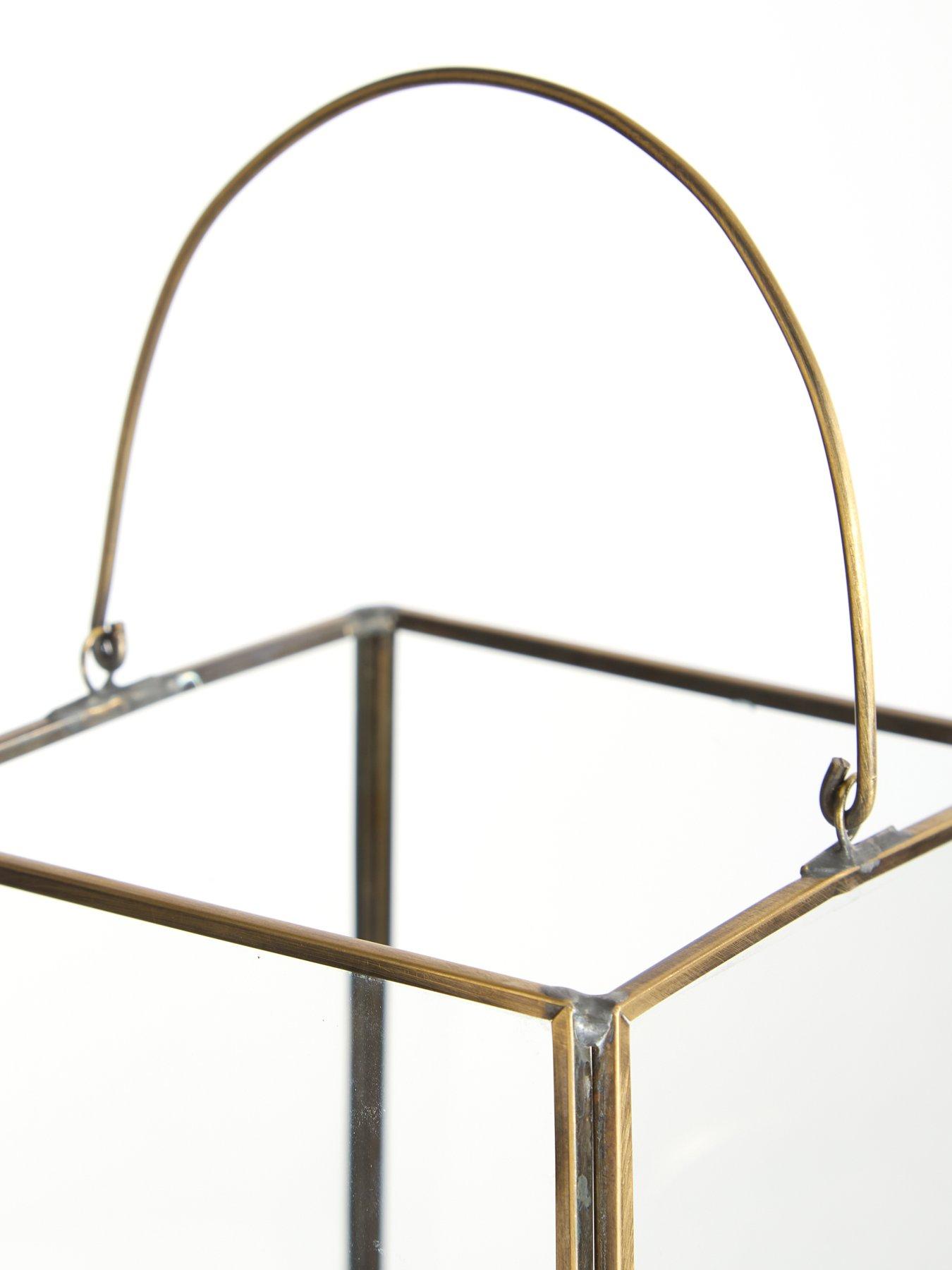 Image 3 of 4 of The Very Collection Set of 2 Glass Lanterns with Brass Frame