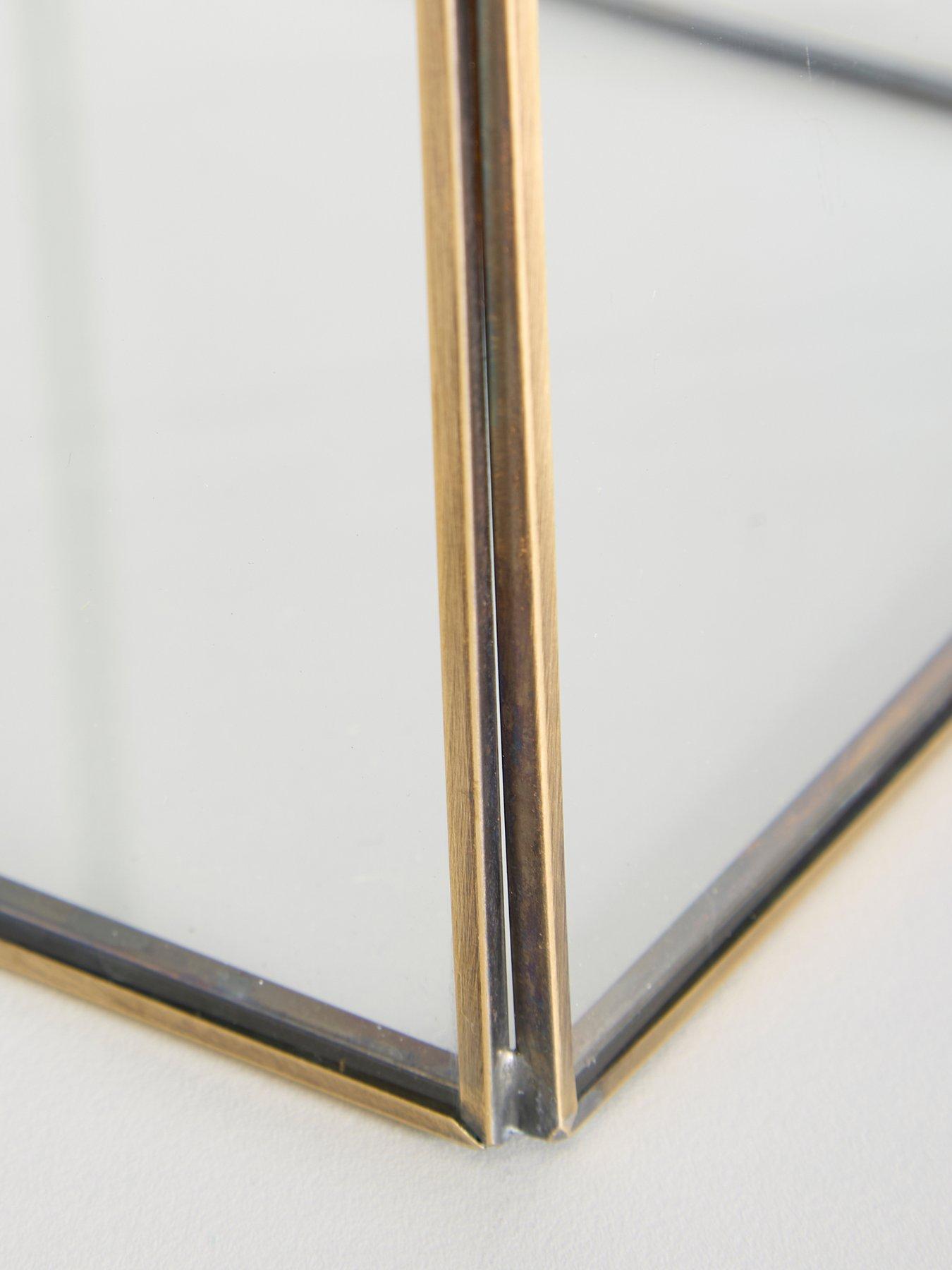 Image 4 of 4 of The Very Collection Set of 2 Glass Lanterns with Brass Frame