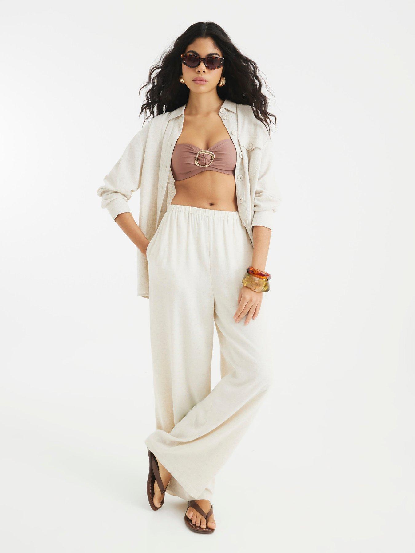 undefined Entry Linen Trouser - Light Stone