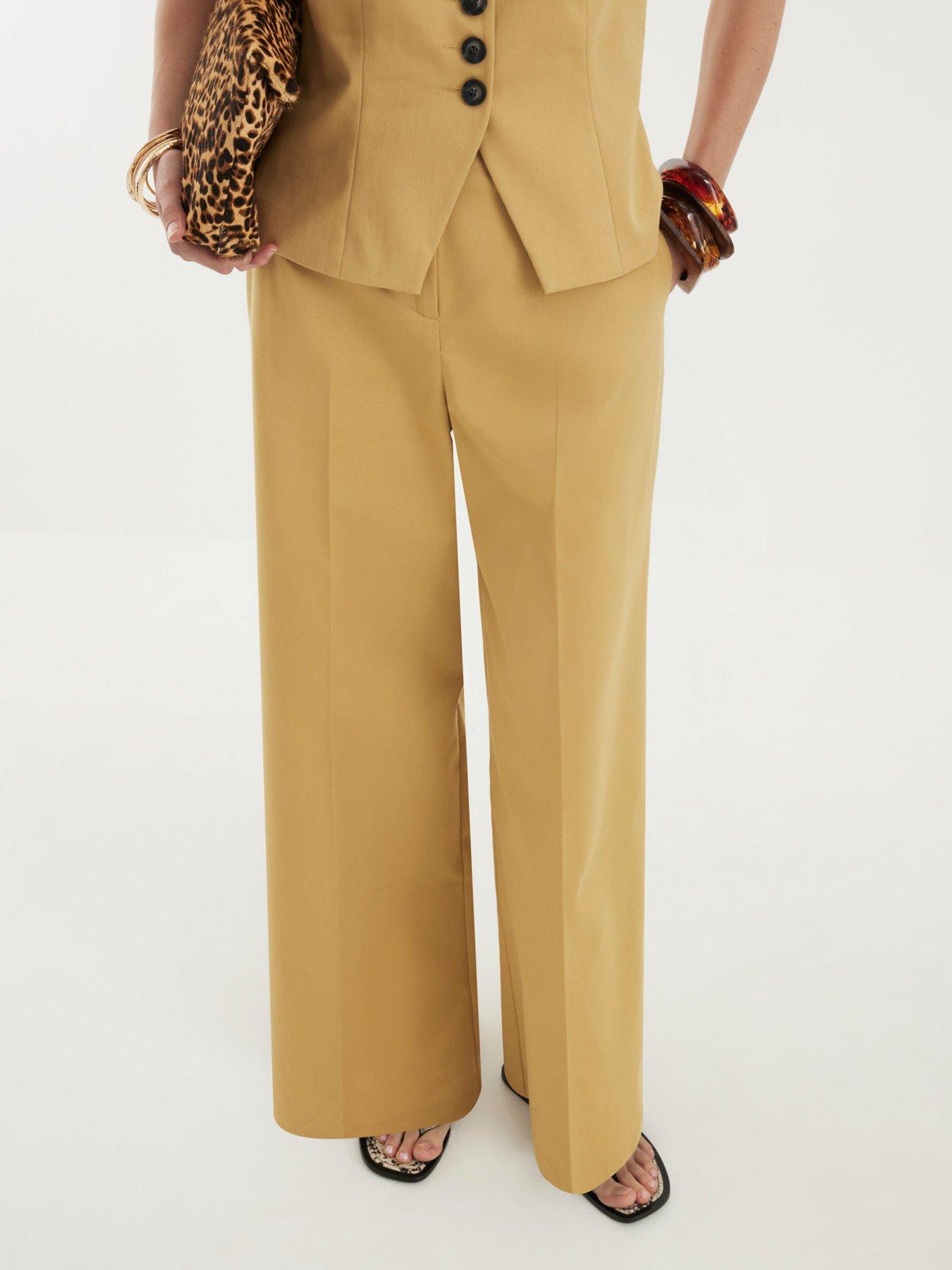 River Island Clean Wide Trouser - Beige