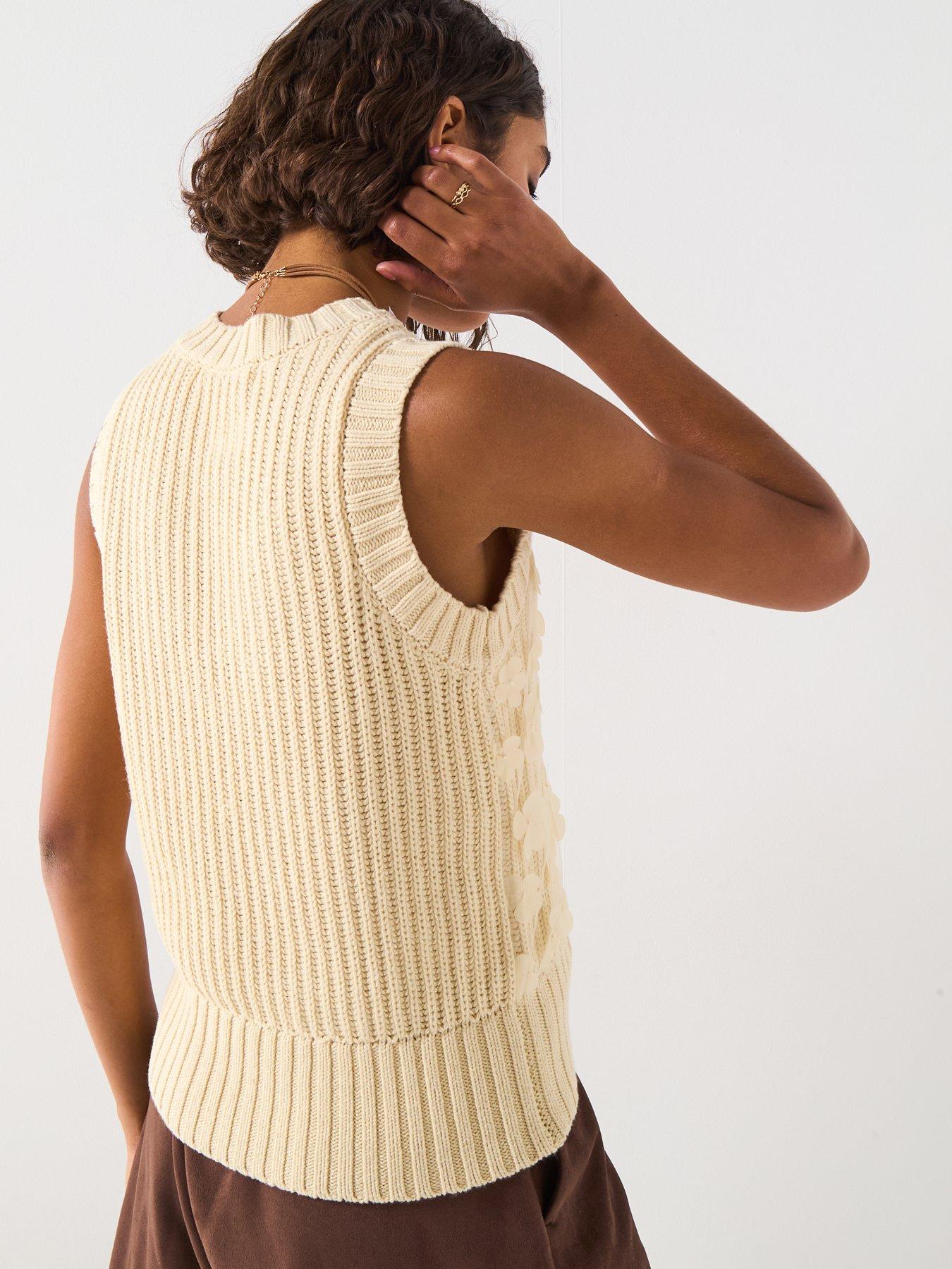 Image 2 of 6 of V by Very Flower Embroidered Vest - Cream
