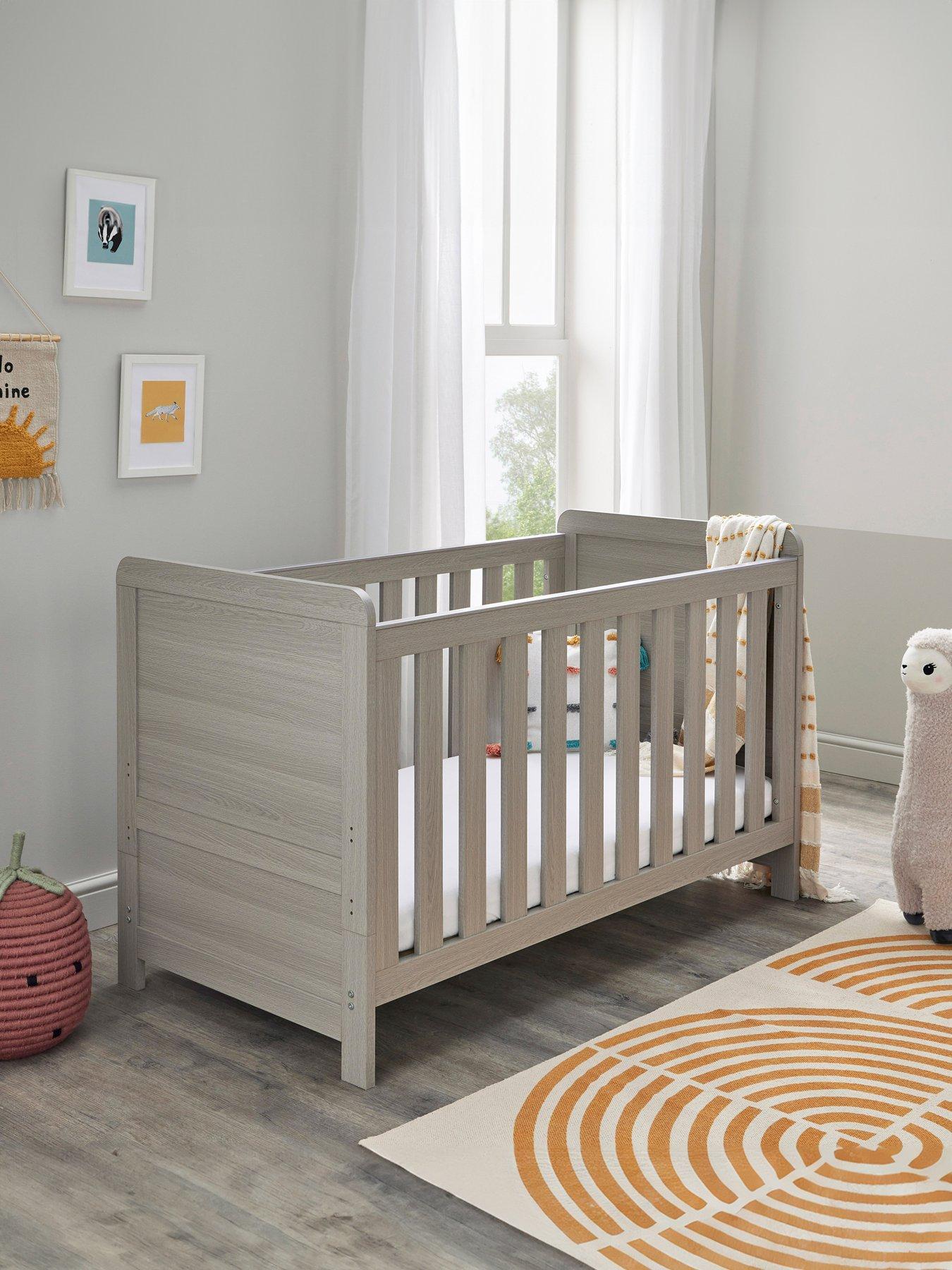 Image 1 of 5 of Babymore Caro Cot Bed - Grey Wash