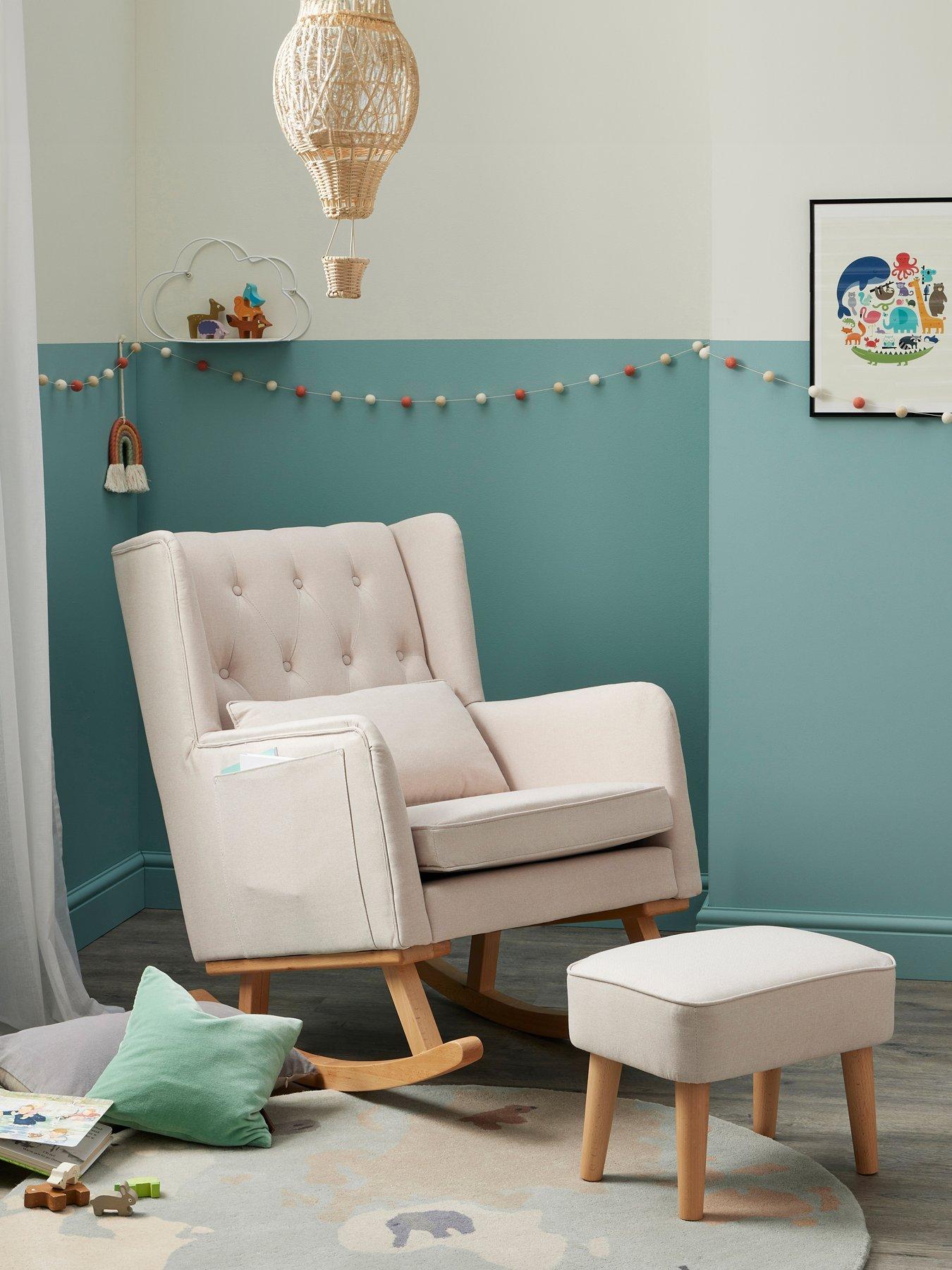 Image 1 of 6 of Babymore Lux Nursing Chair with Stool - Cream