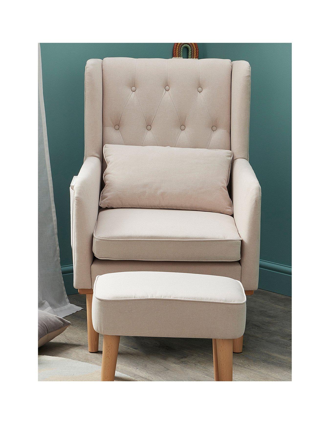 Image 2 of 6 of Babymore Lux Nursing Chair with Stool - Cream