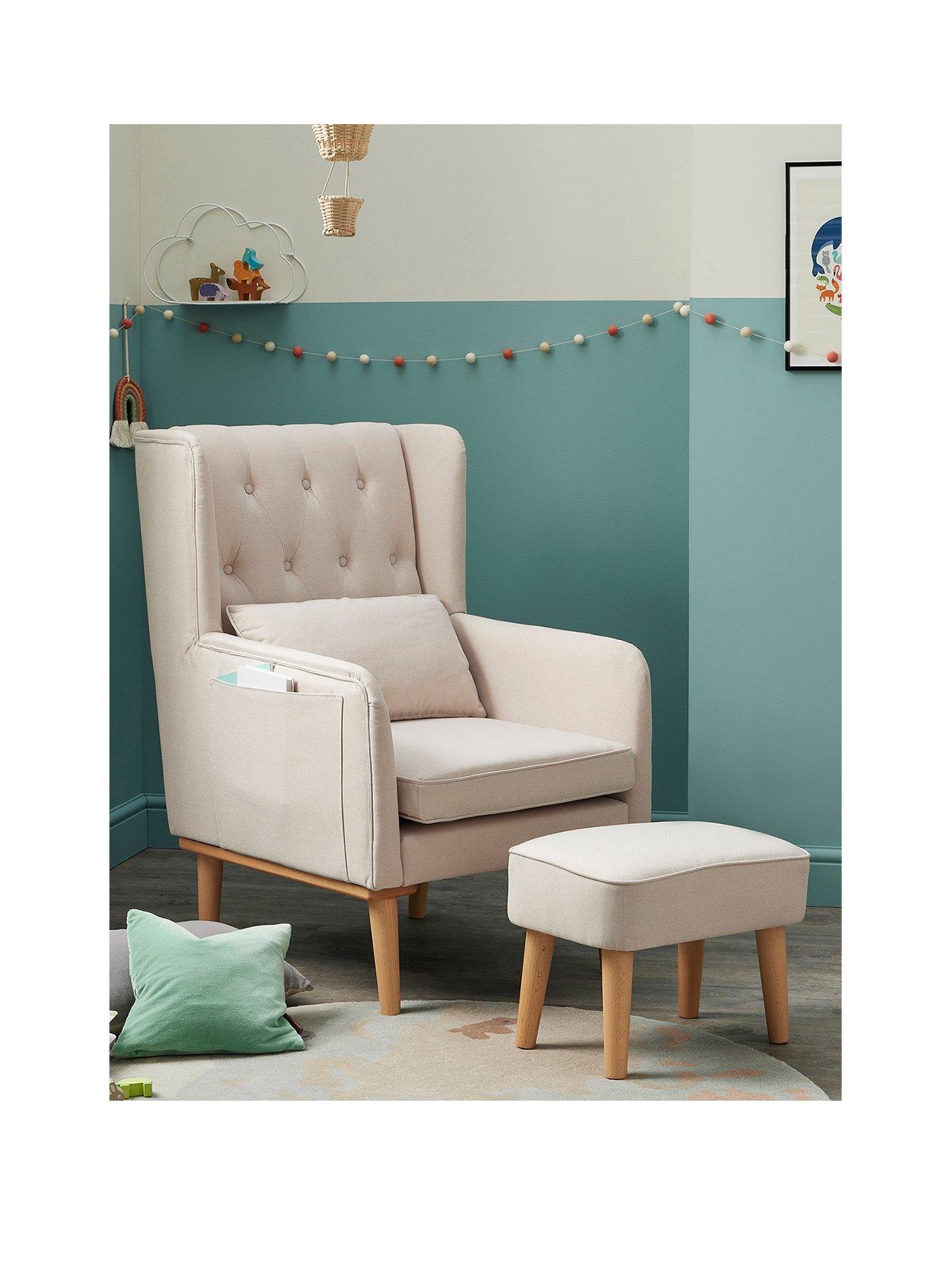 Image 3 of 6 of Babymore Lux Nursing Chair with Stool - Cream